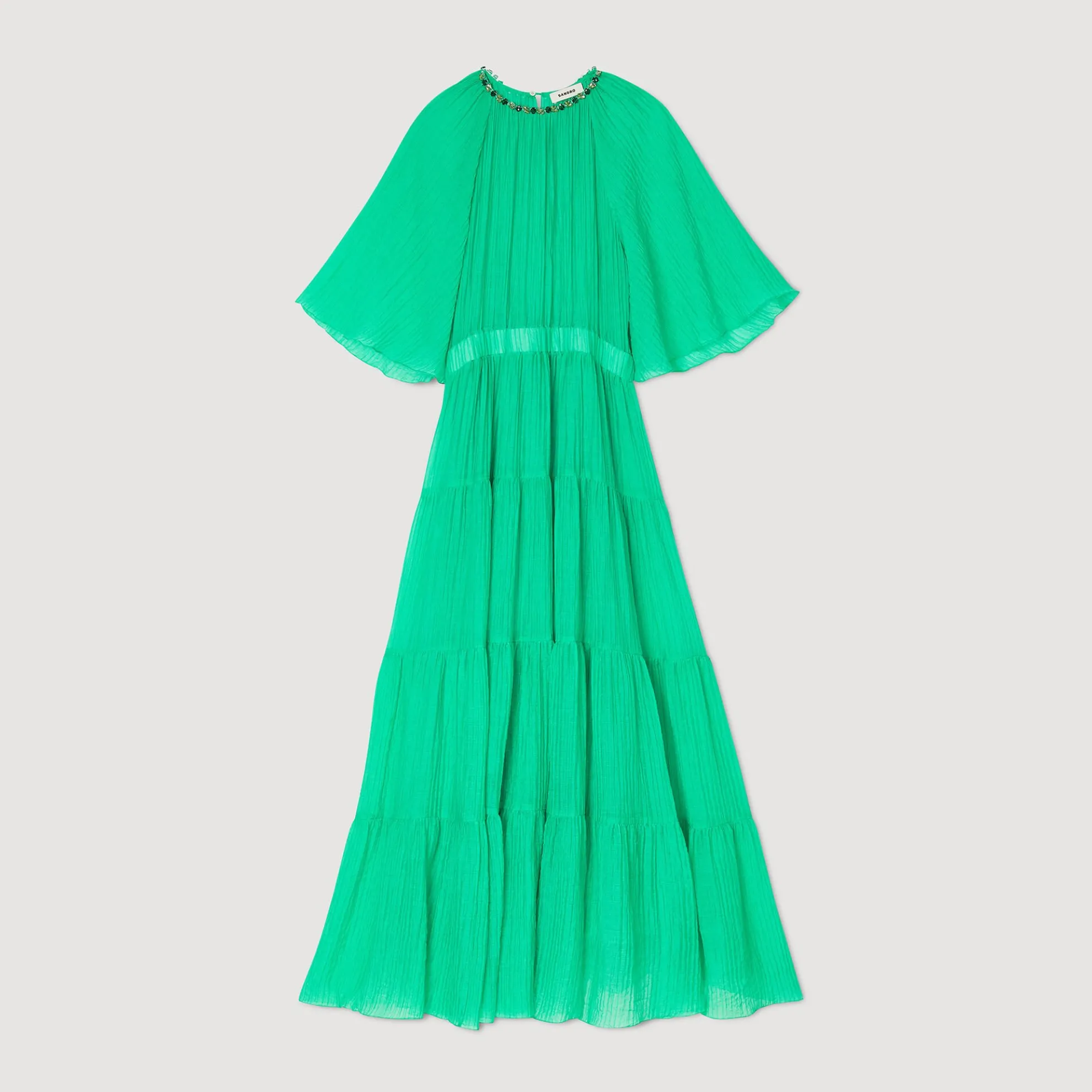 Midi Jurk Hals Met Stras