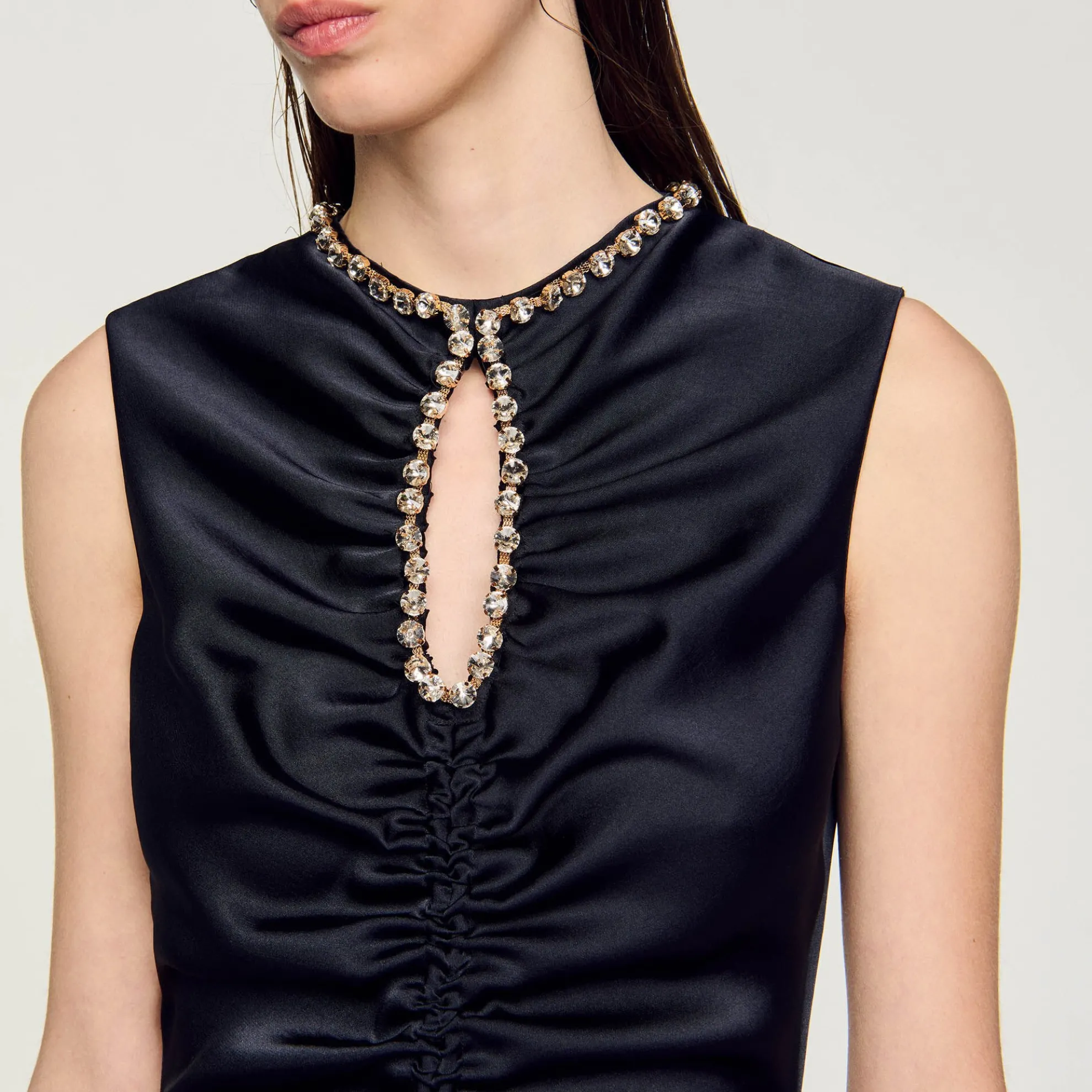 Midi Jurk Met Strassteentjes