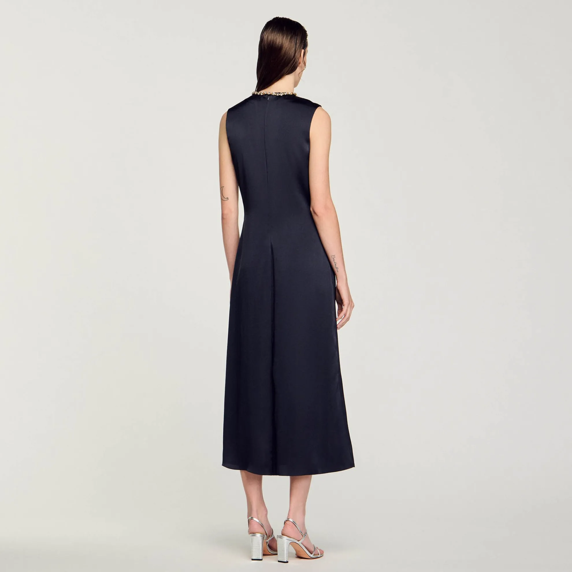 Midi Jurk Met Strassteentjes