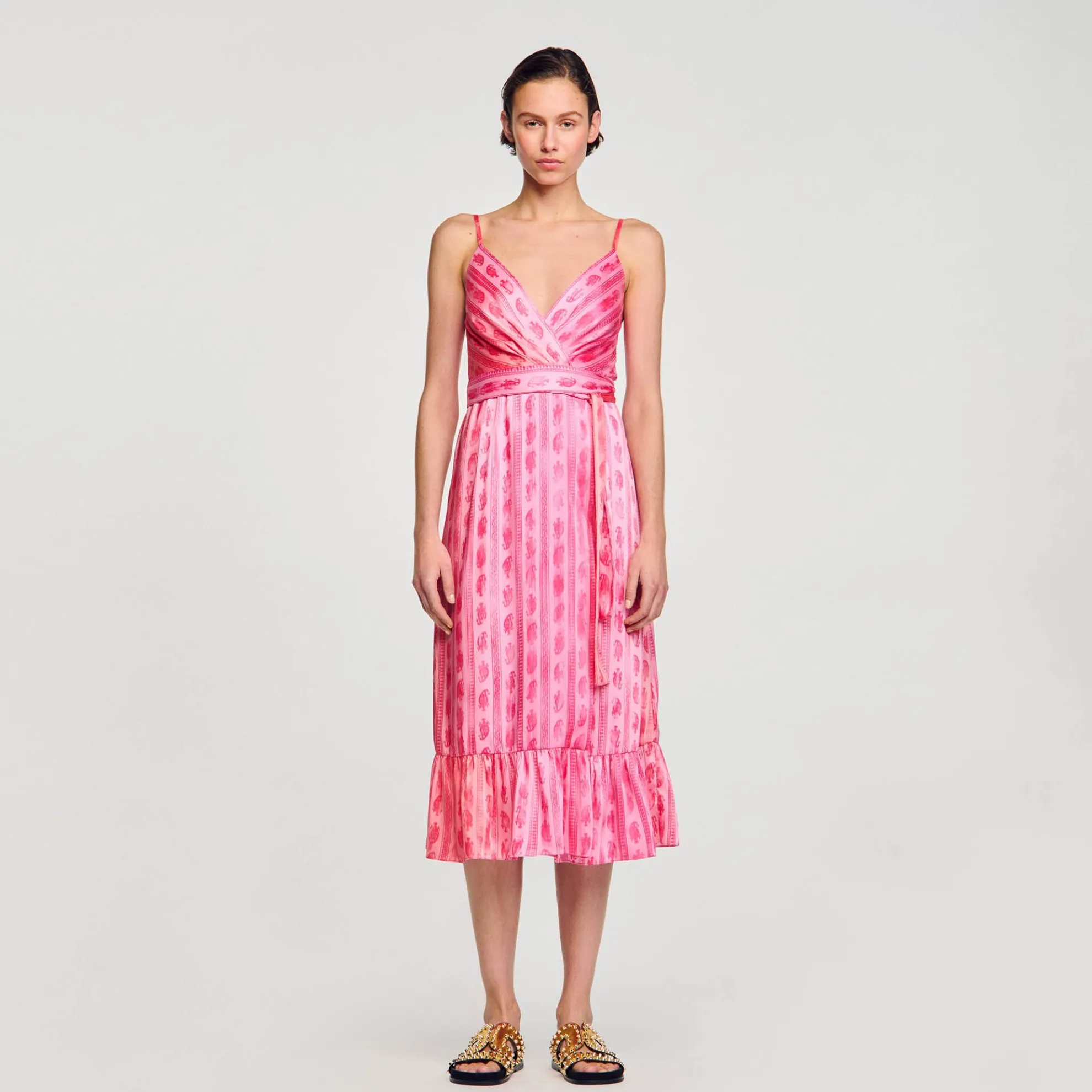 Midi Jurk Met Strikceintuur