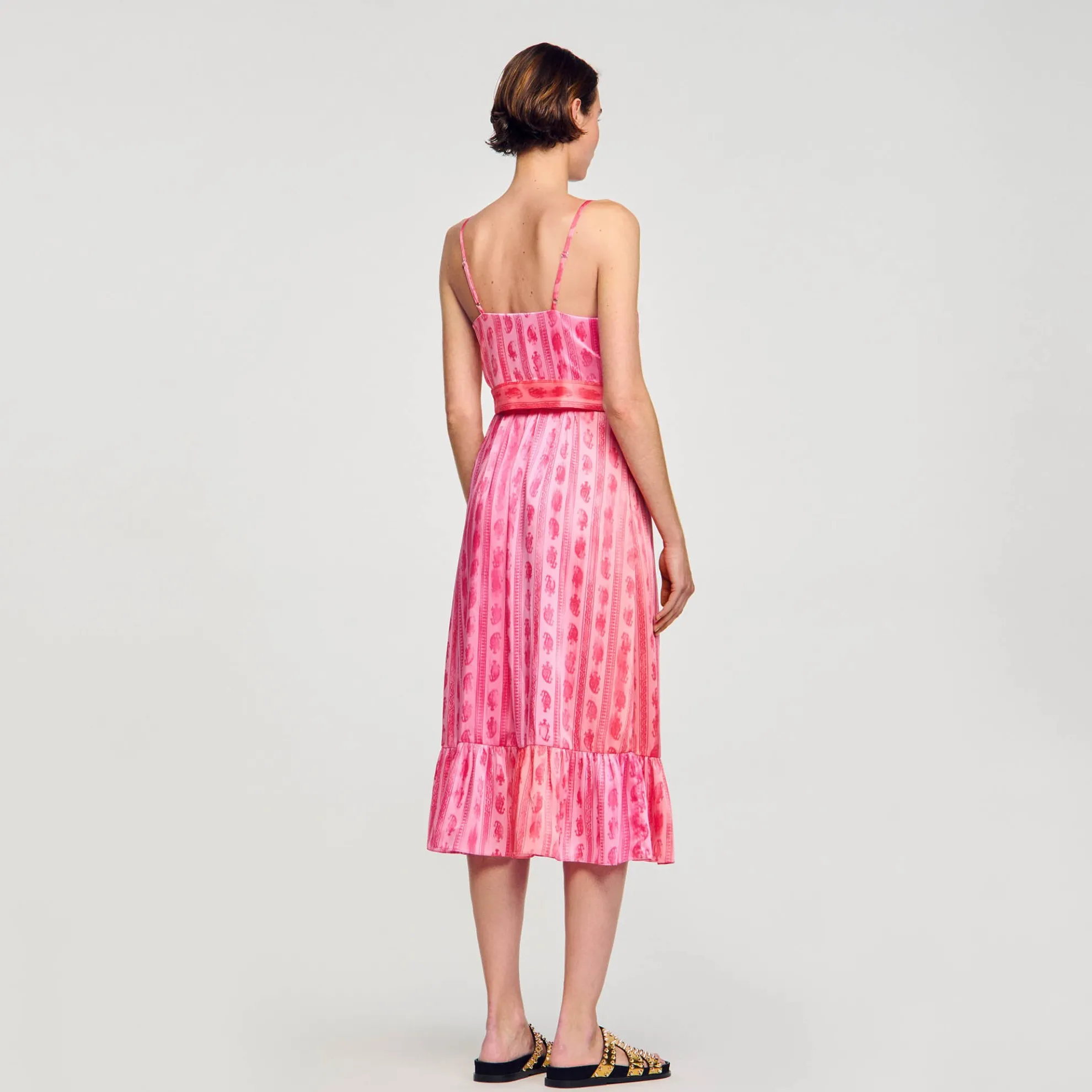 Midi Jurk Met Strikceintuur