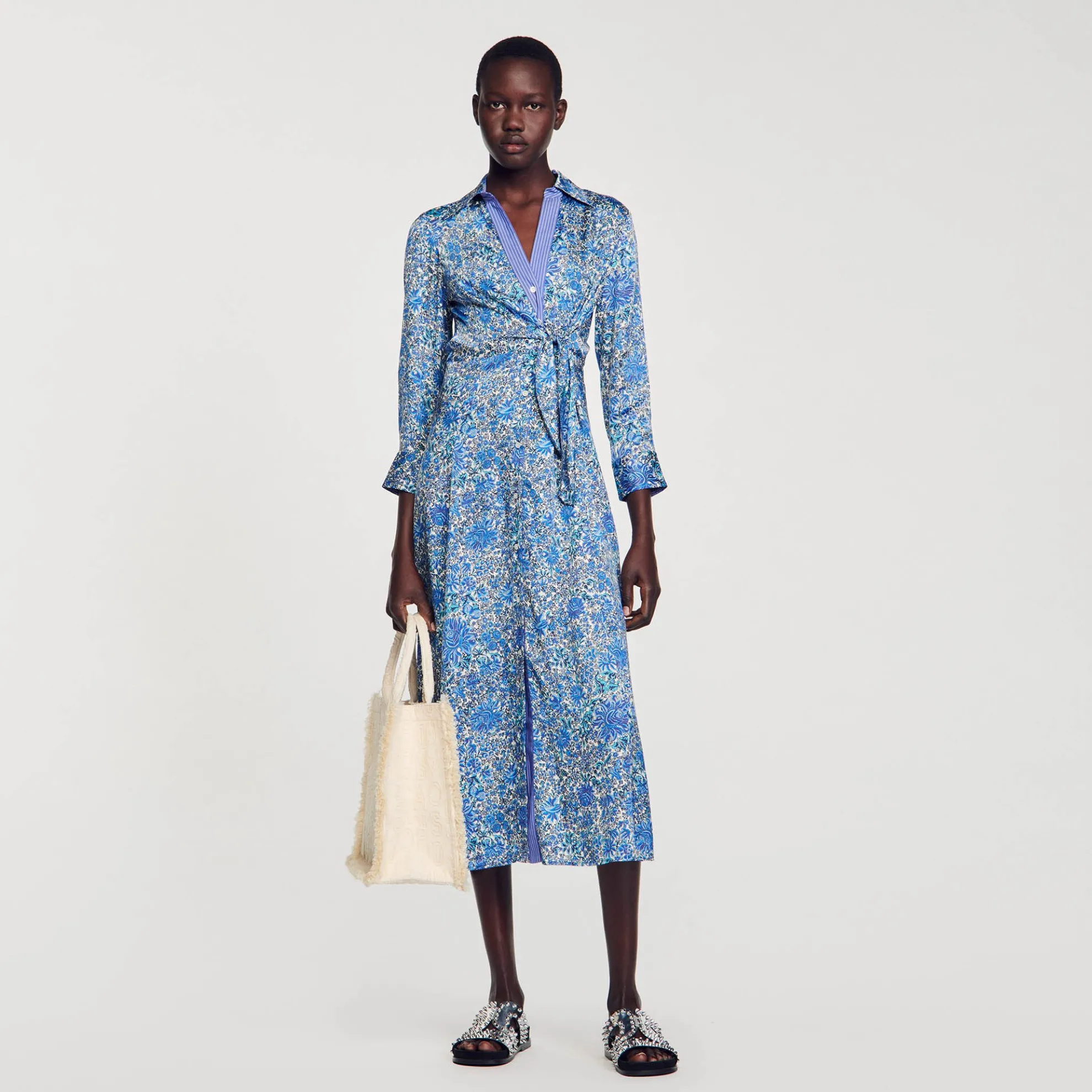 Midi Overhemdjurk Met Bloemenprint