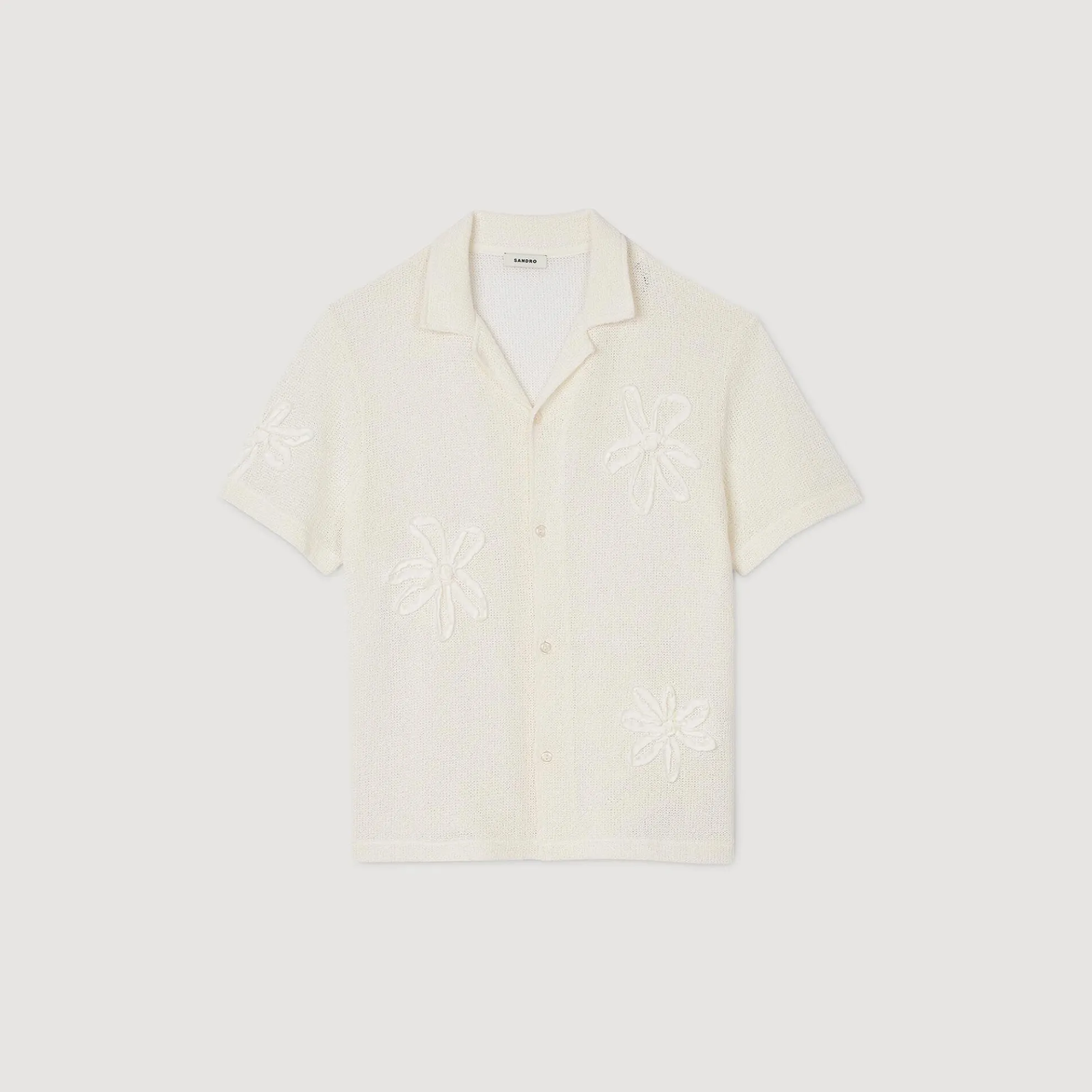 Overhemd Gebreid Met Bloemmotief