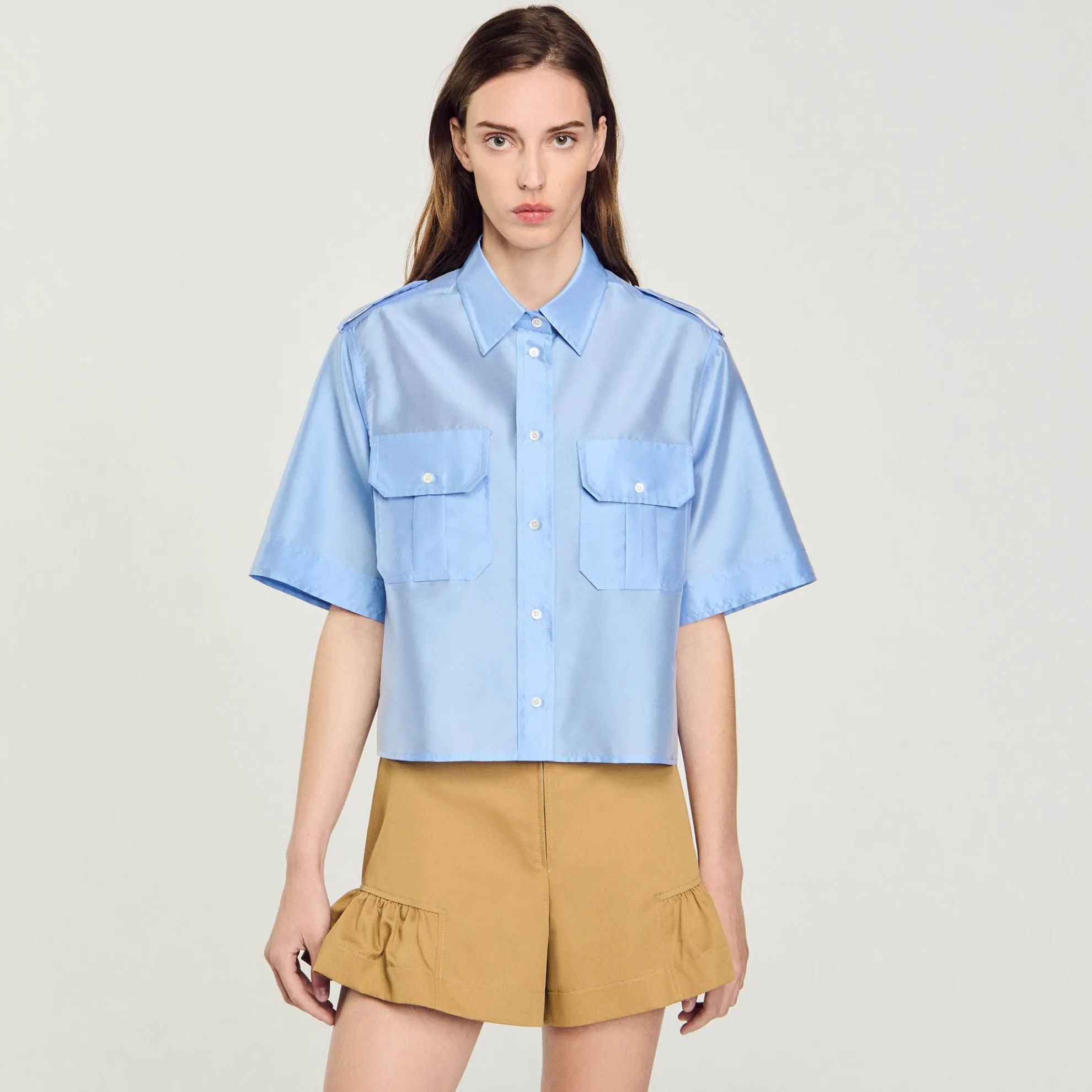 Overhemdblouse 2 Stoffen