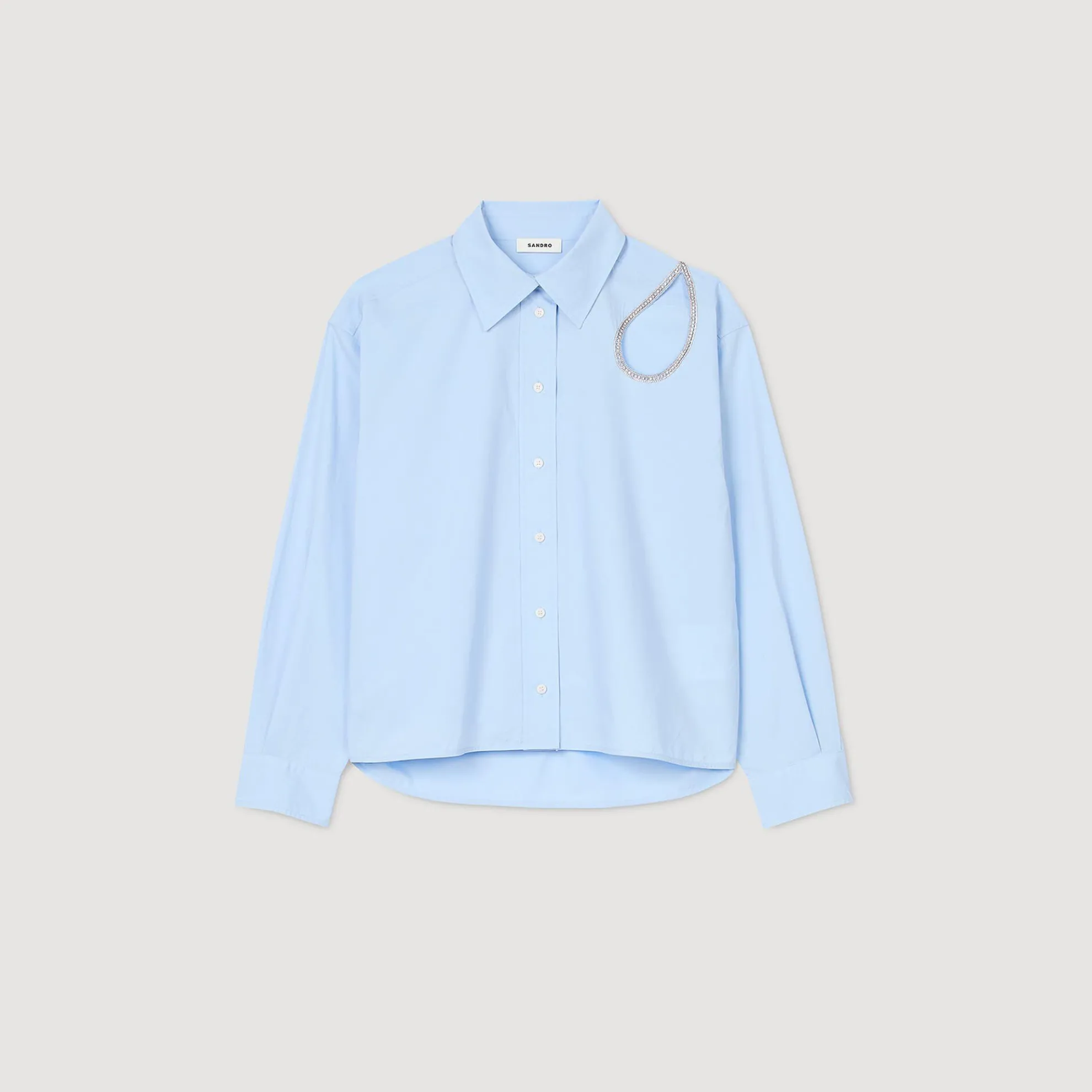 Overhemdblouse Druppelvorm Stras