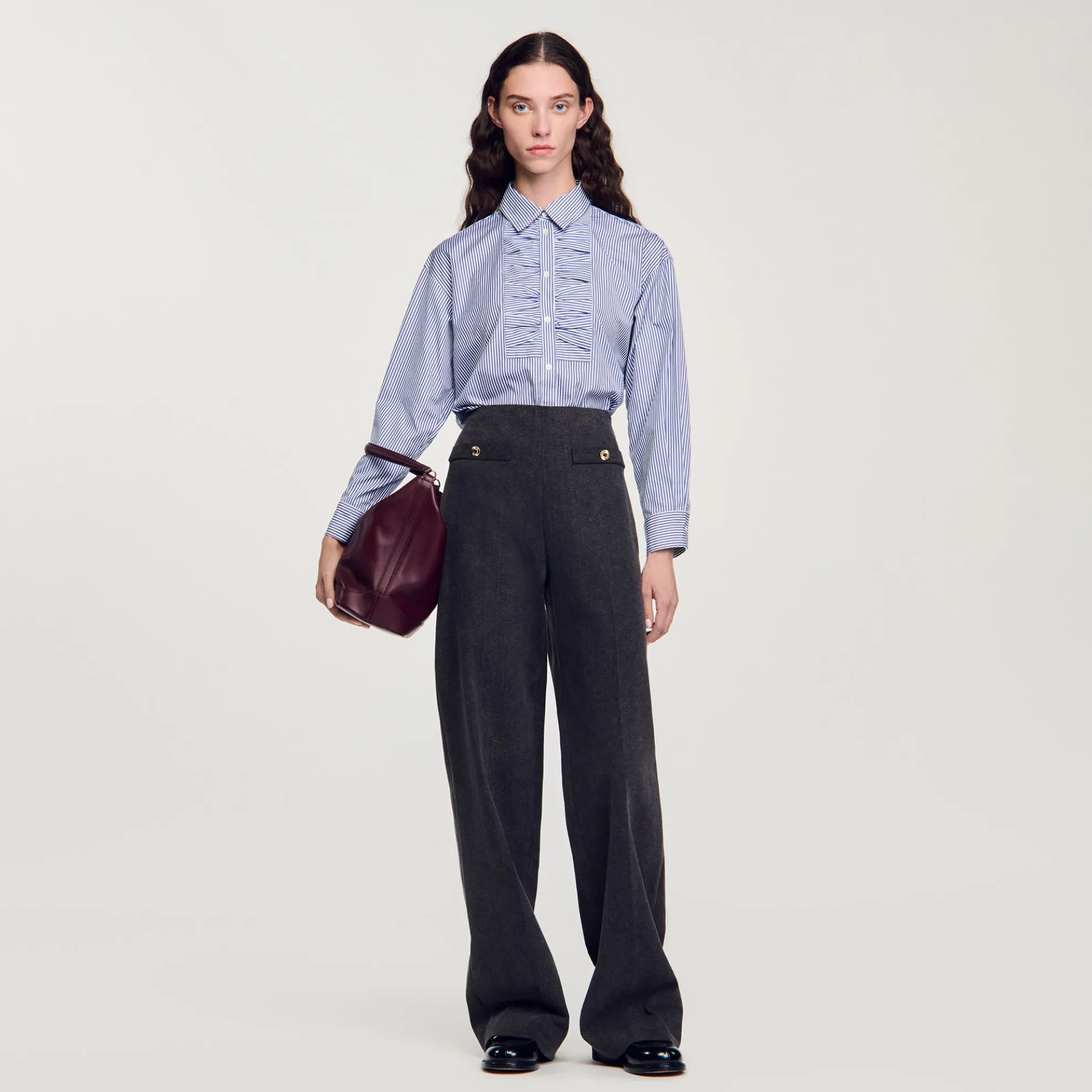 Overhemdblouse Geruit Met Stras