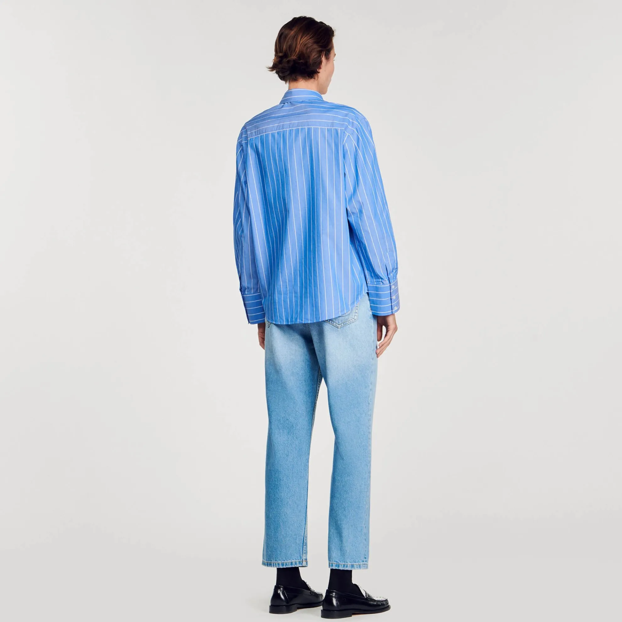 Overhemdblouse Gestreept Hart Met Stras