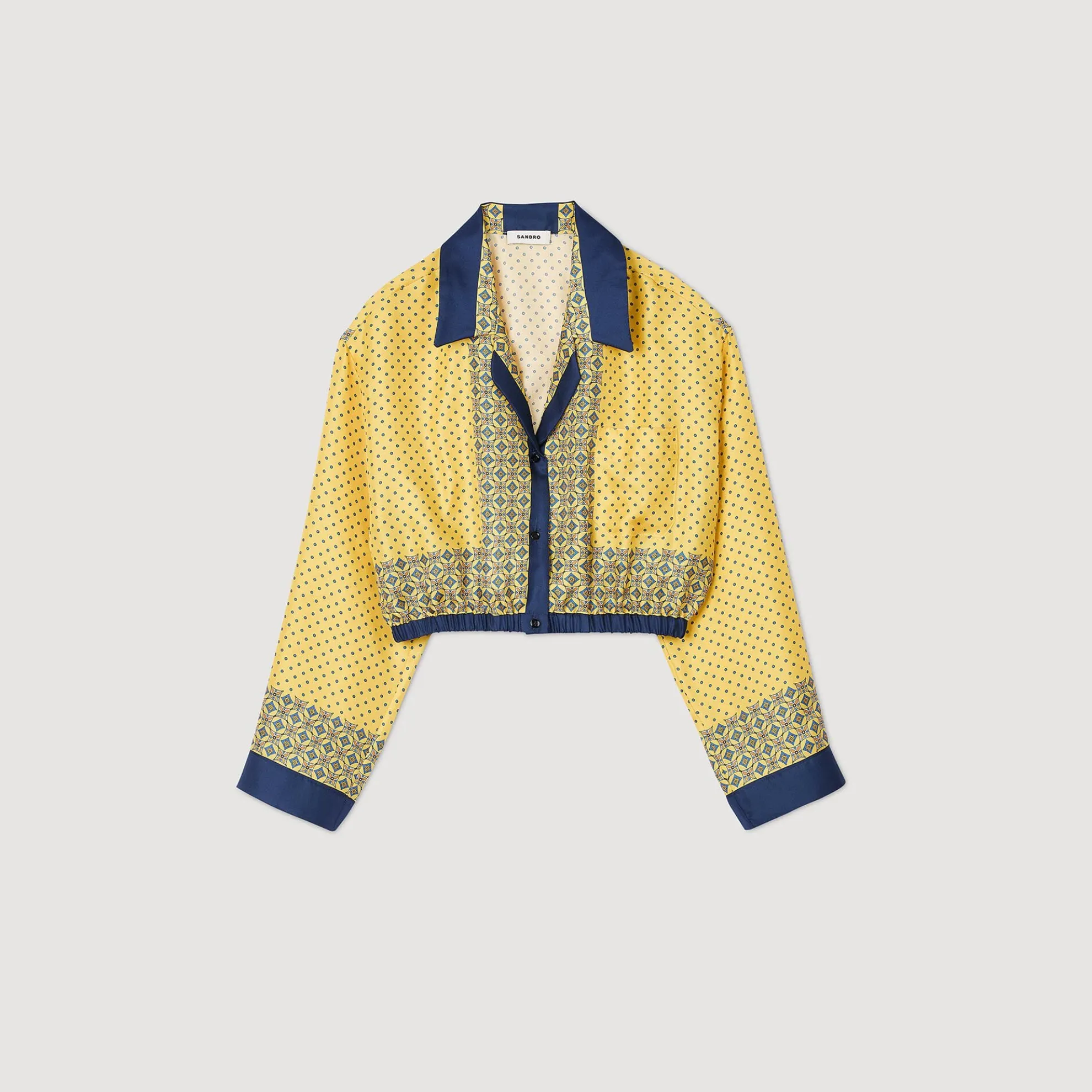 Overhemdblouse Kort Soepel Met Print