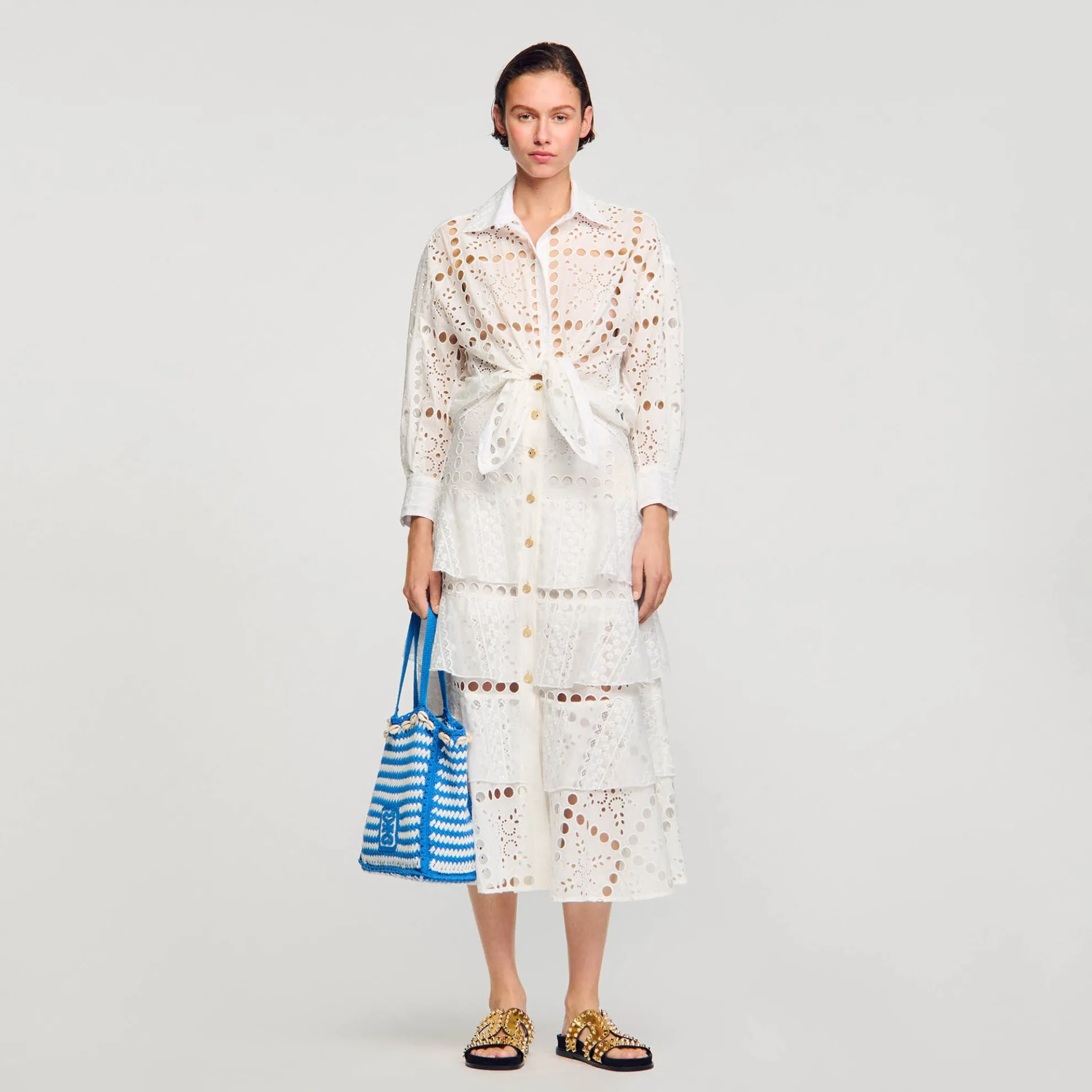 Overhemdblouse Met Engels Borduurwerk