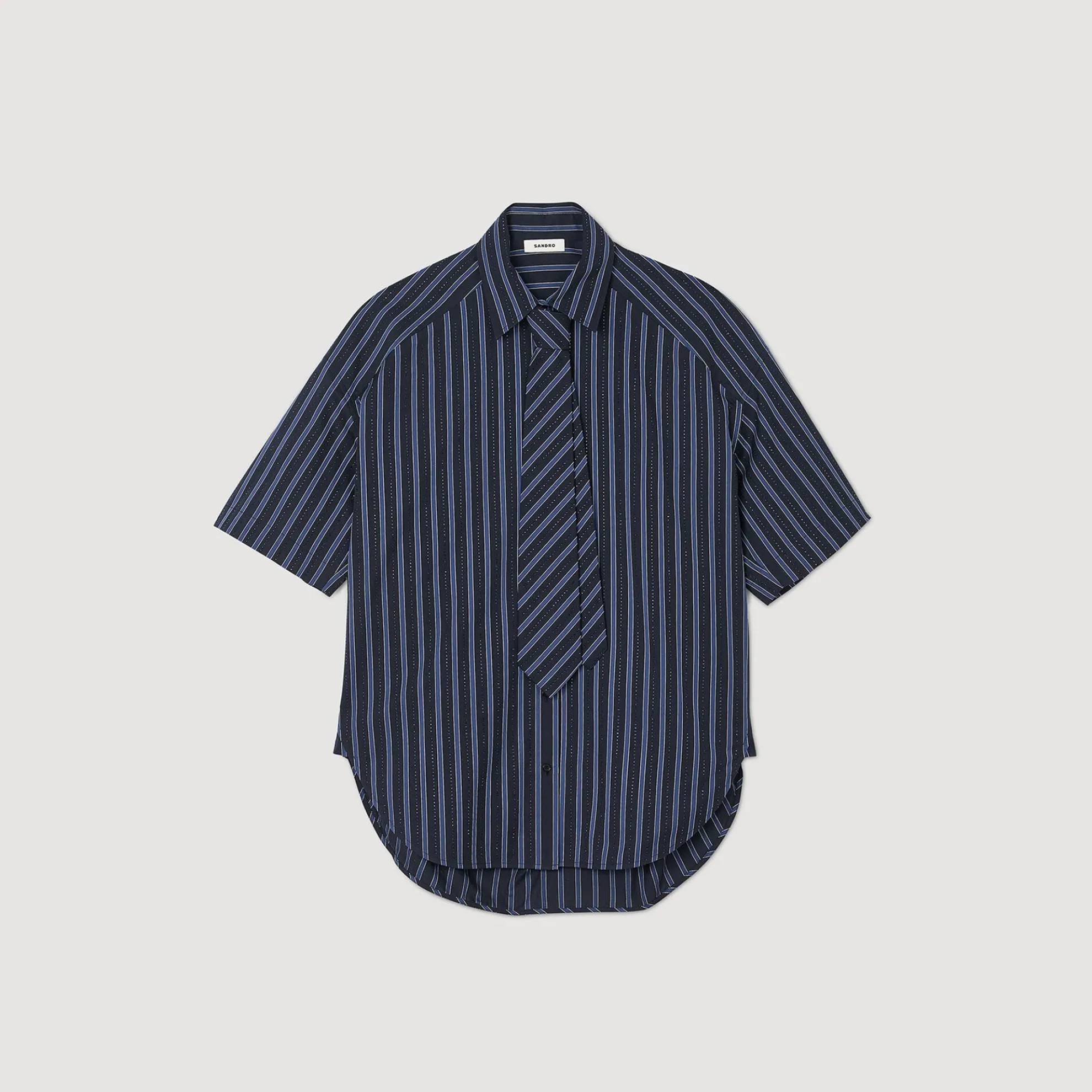 Overhemdblouse Met Stras En Stropdas