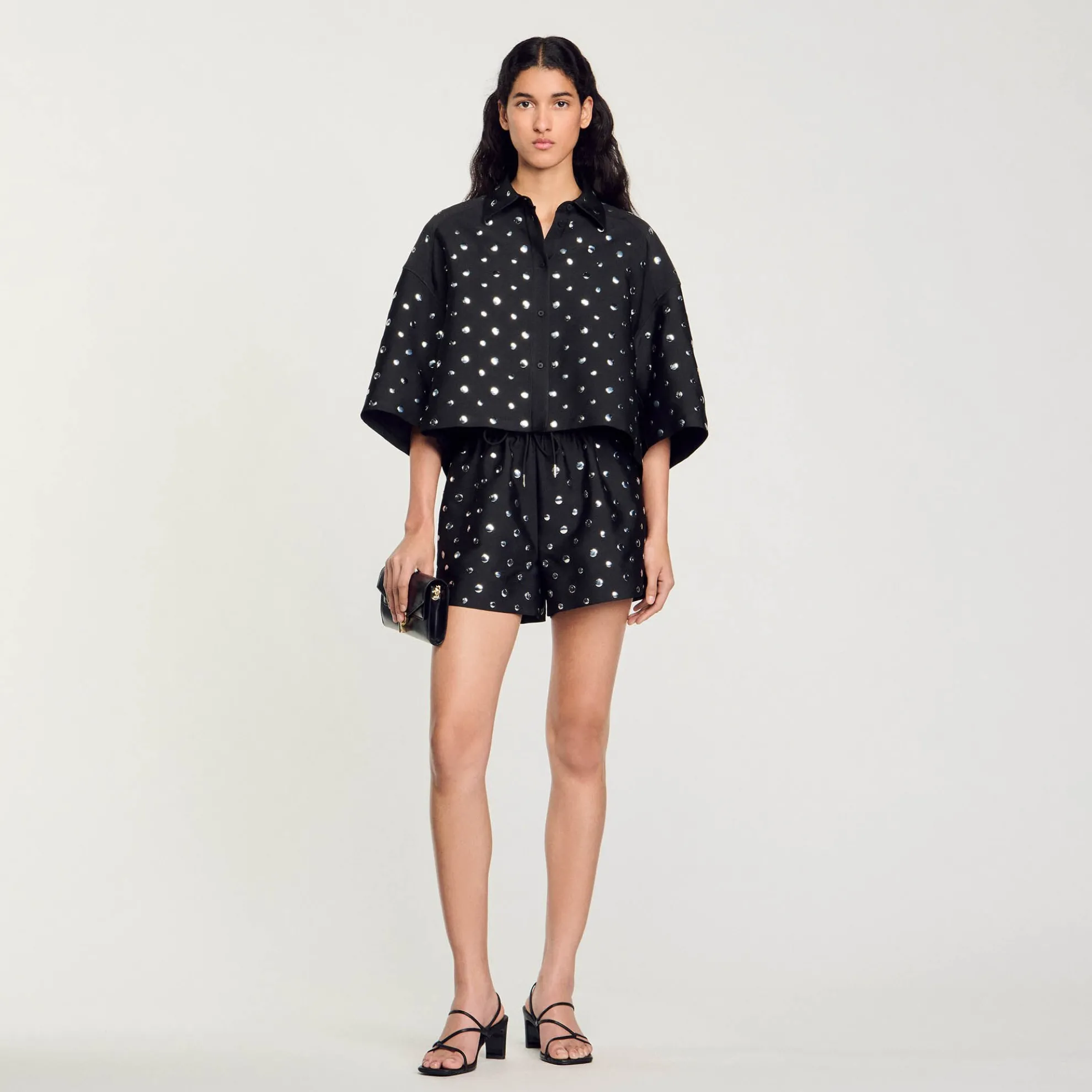 Overhemdblouse Met Ronde Plaatjes