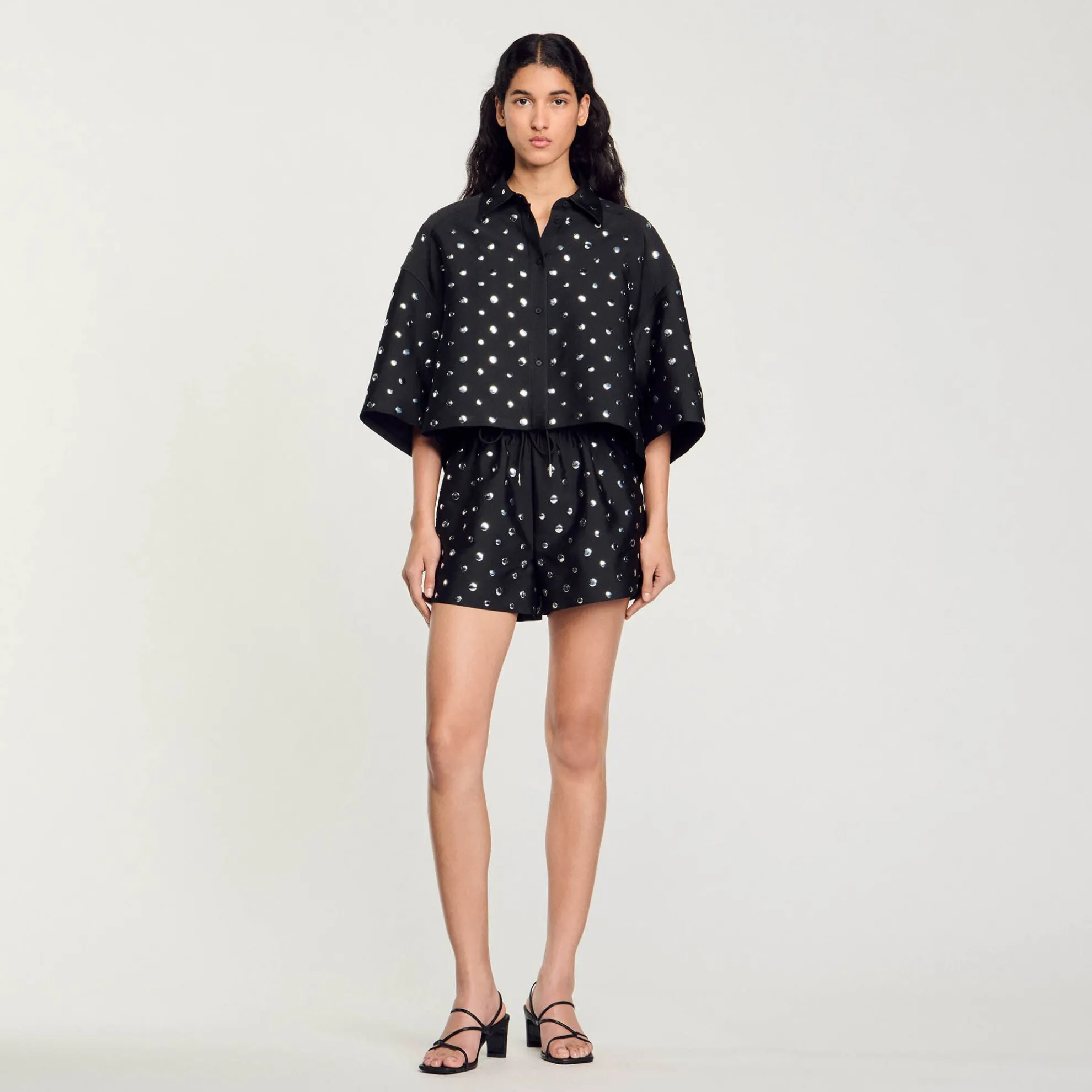 Overhemdblouse Met Ronde Plaatjes