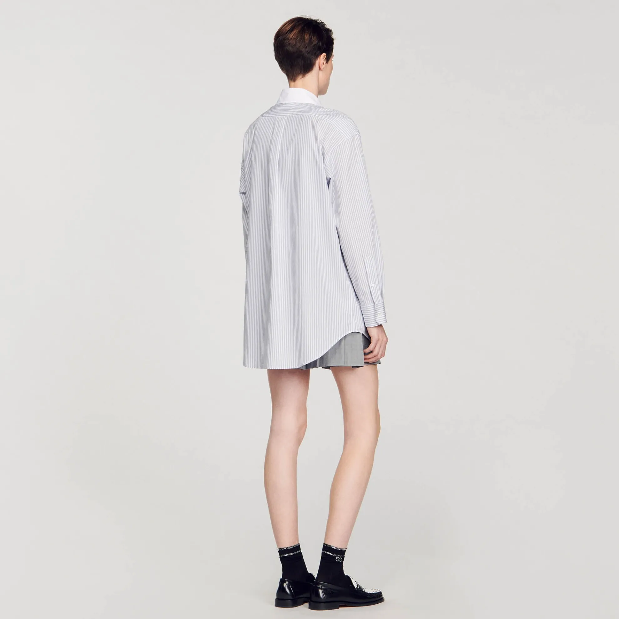 Overhemdblouse Oversized Met Strepen