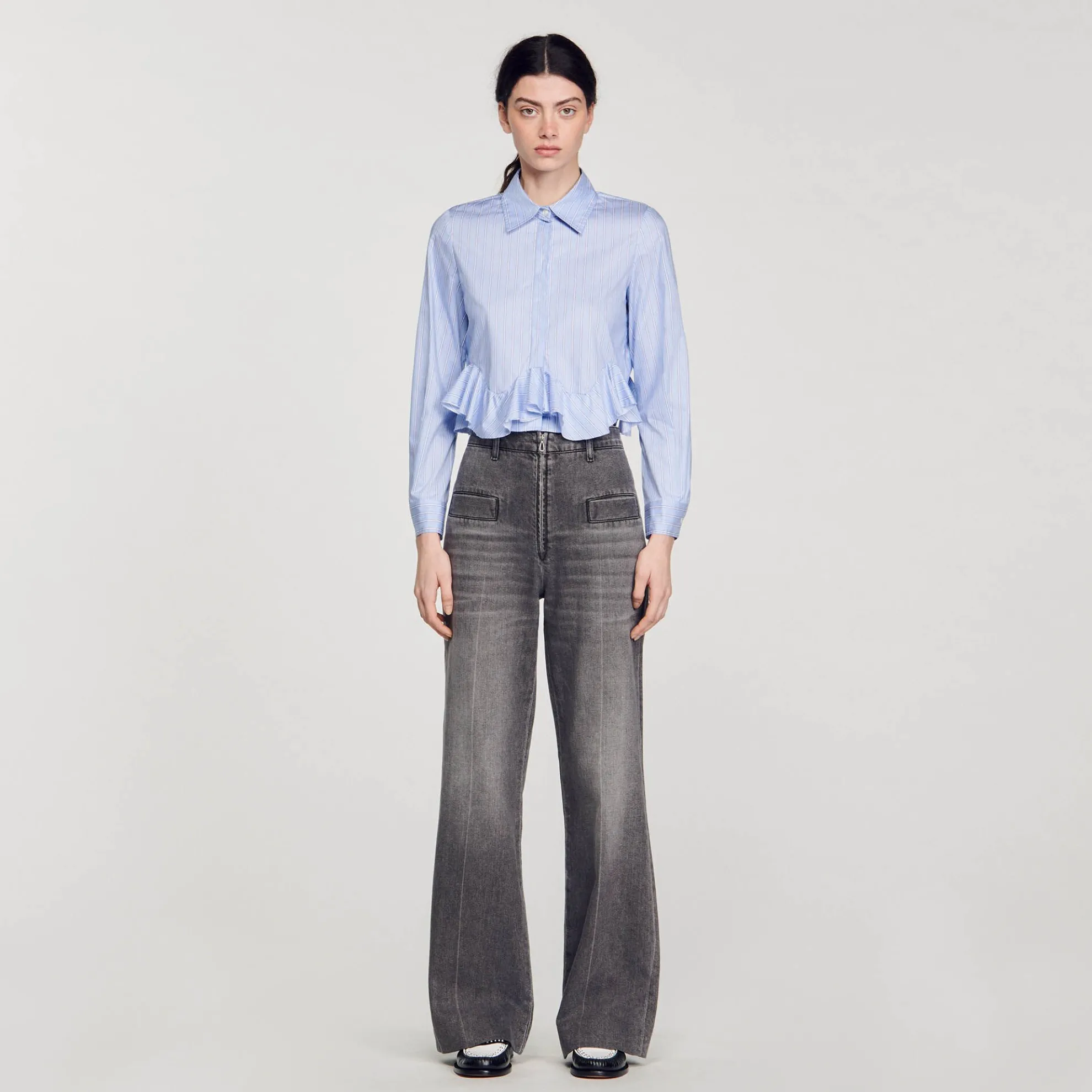 Overhemdblouse Van Gestreept Popeline