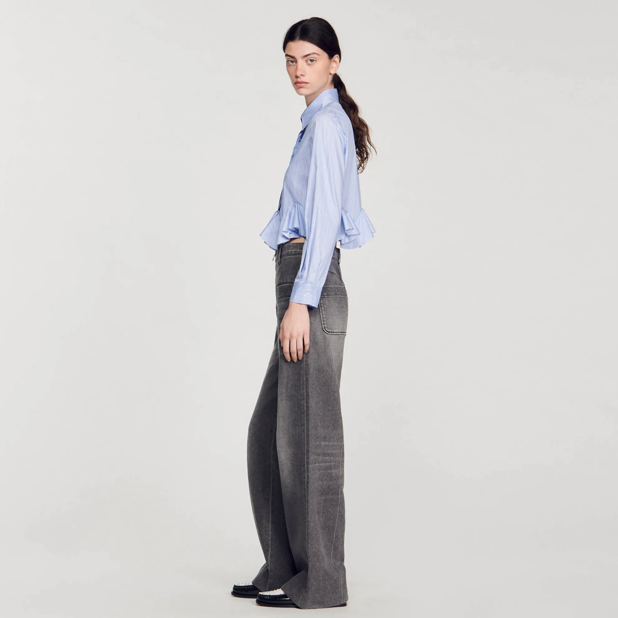 Overhemdblouse Van Gestreept Popeline