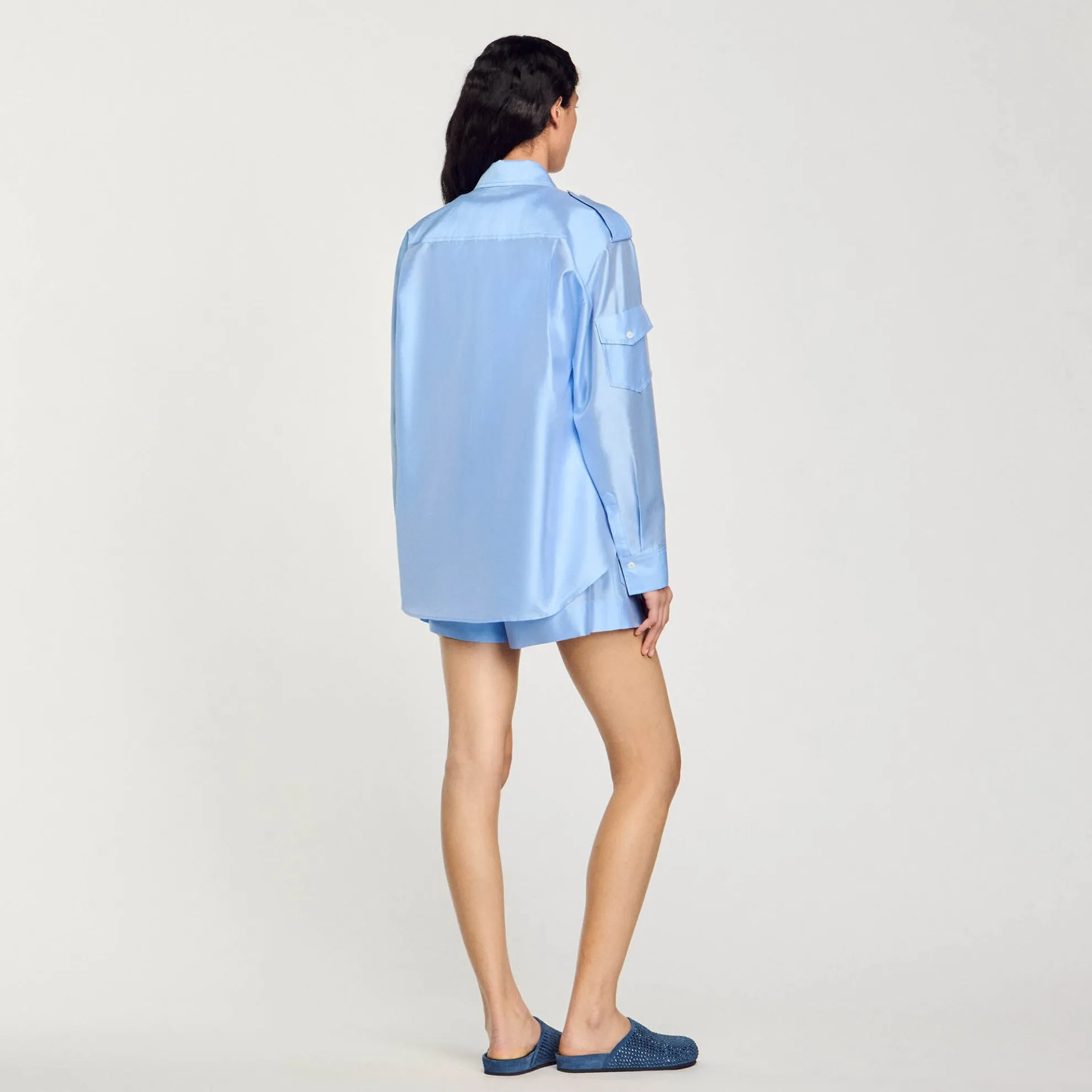 Overhemdblouse Wijd Satijn