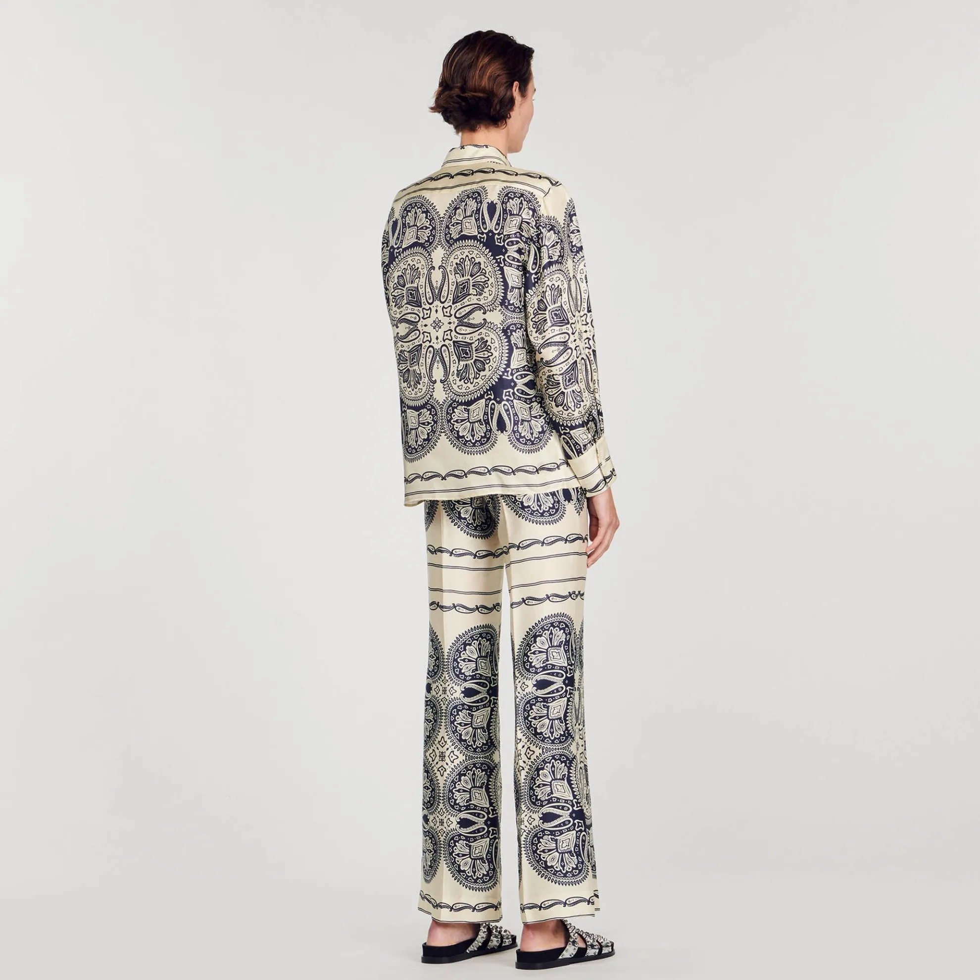 Overhemdblouse Zijde Print