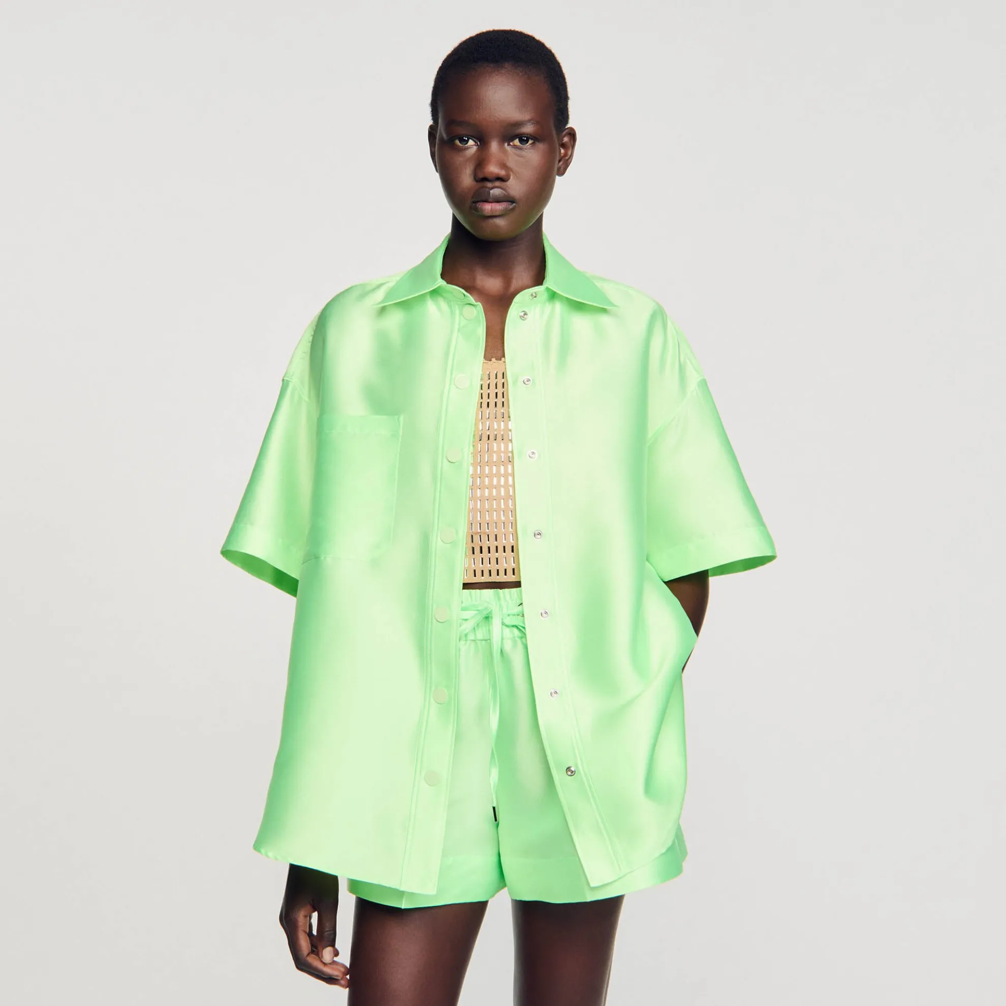 Oversized Satijnen Blouse