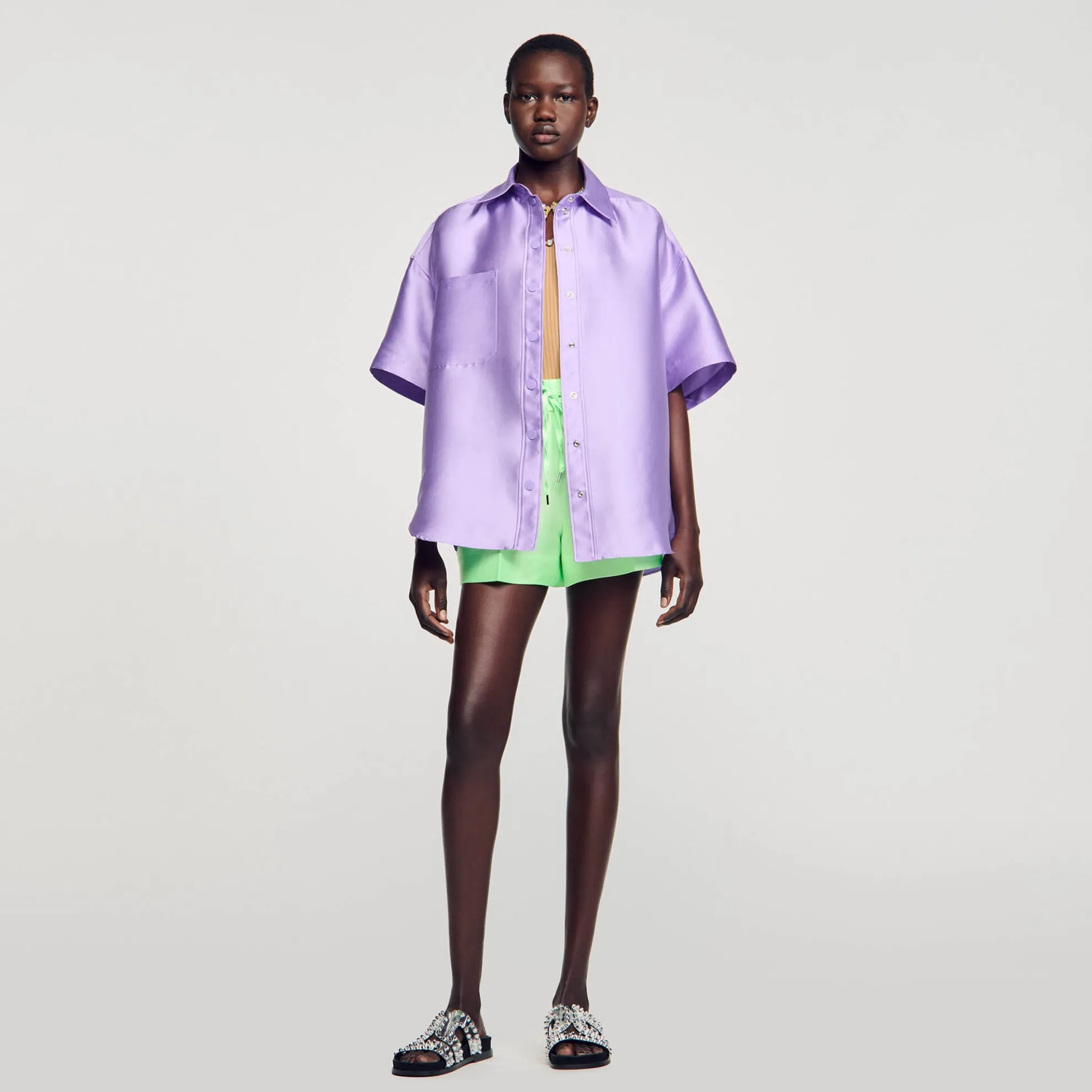 Oversized Satijnen Blouse