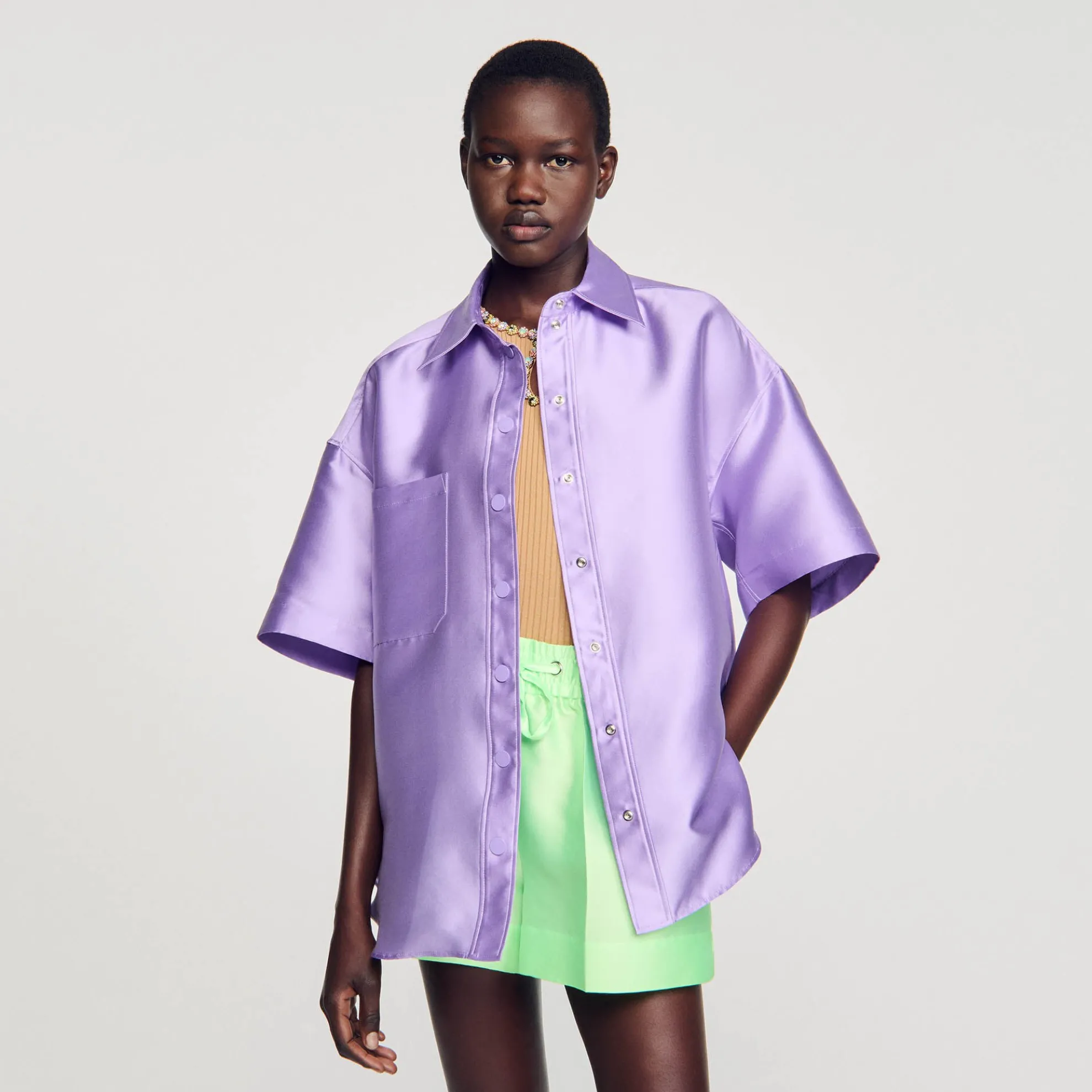 Oversized Satijnen Blouse