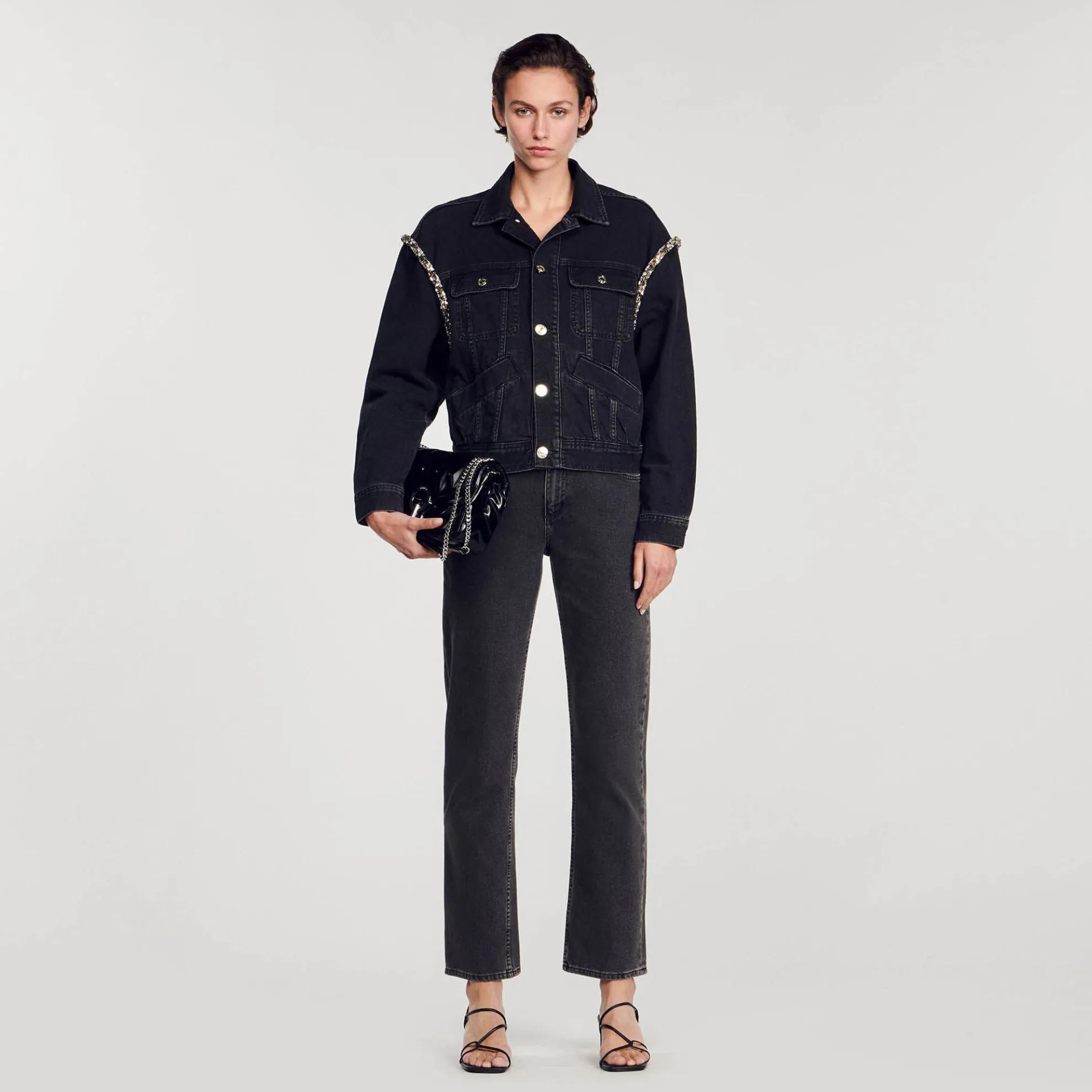 Oversized Spijkerjasje Met Stras