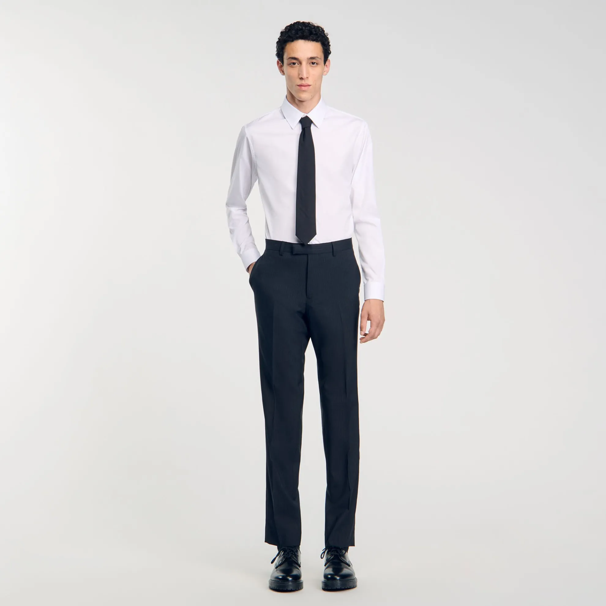 Pantalon Kostuum Fijn Gestreept