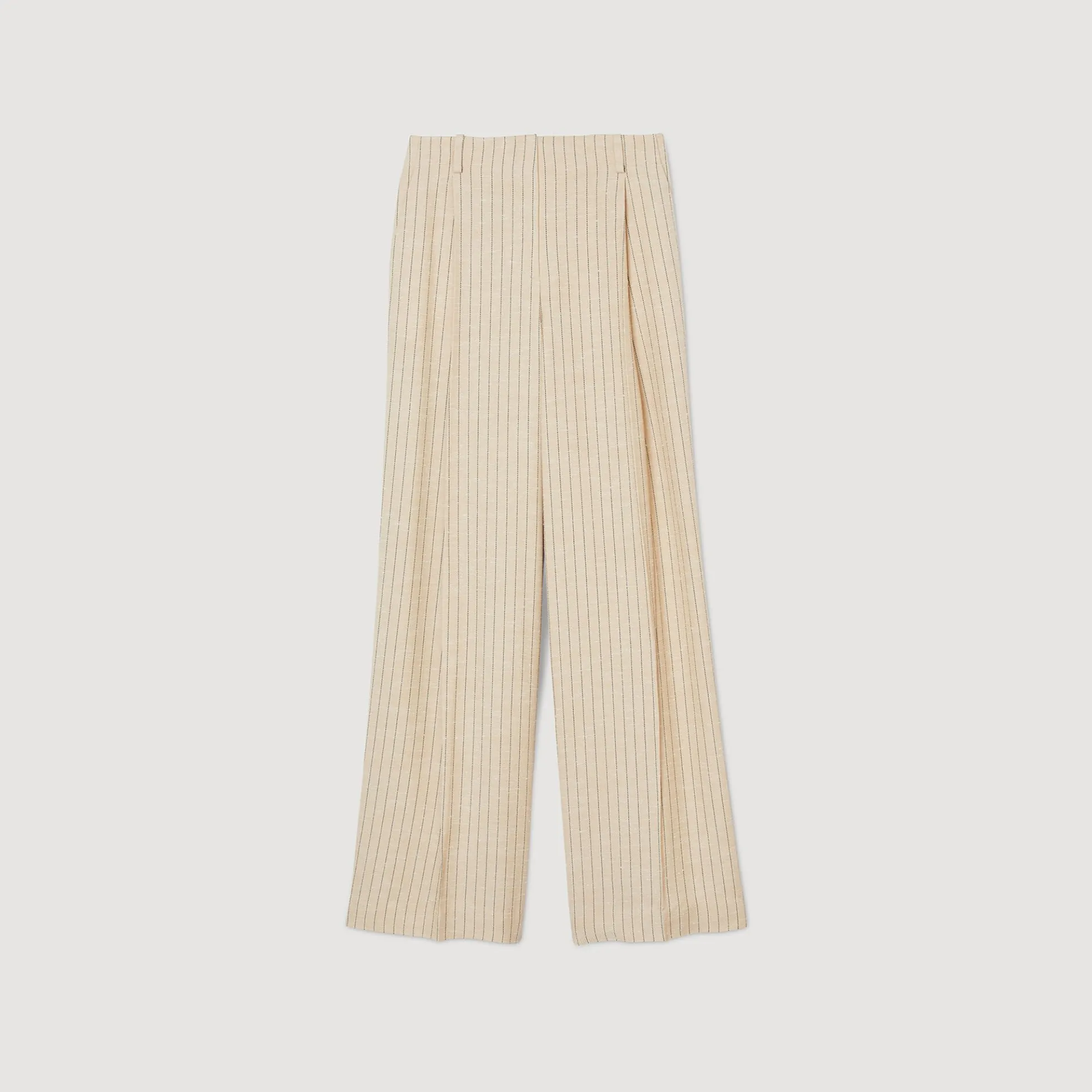 Pantalon Soepel En Wijdvallend Gestreept