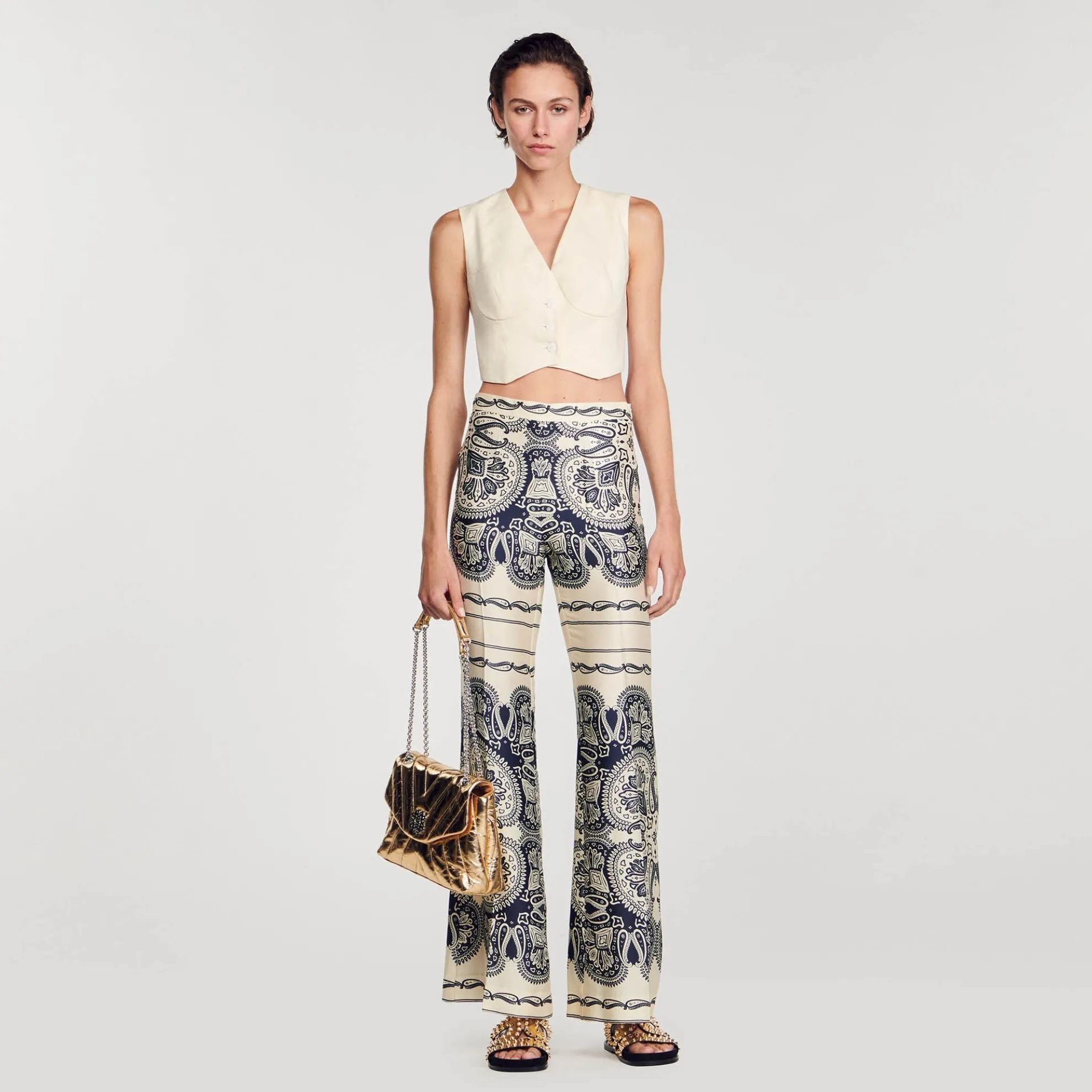 Pantalon Soepelvallend Met Print