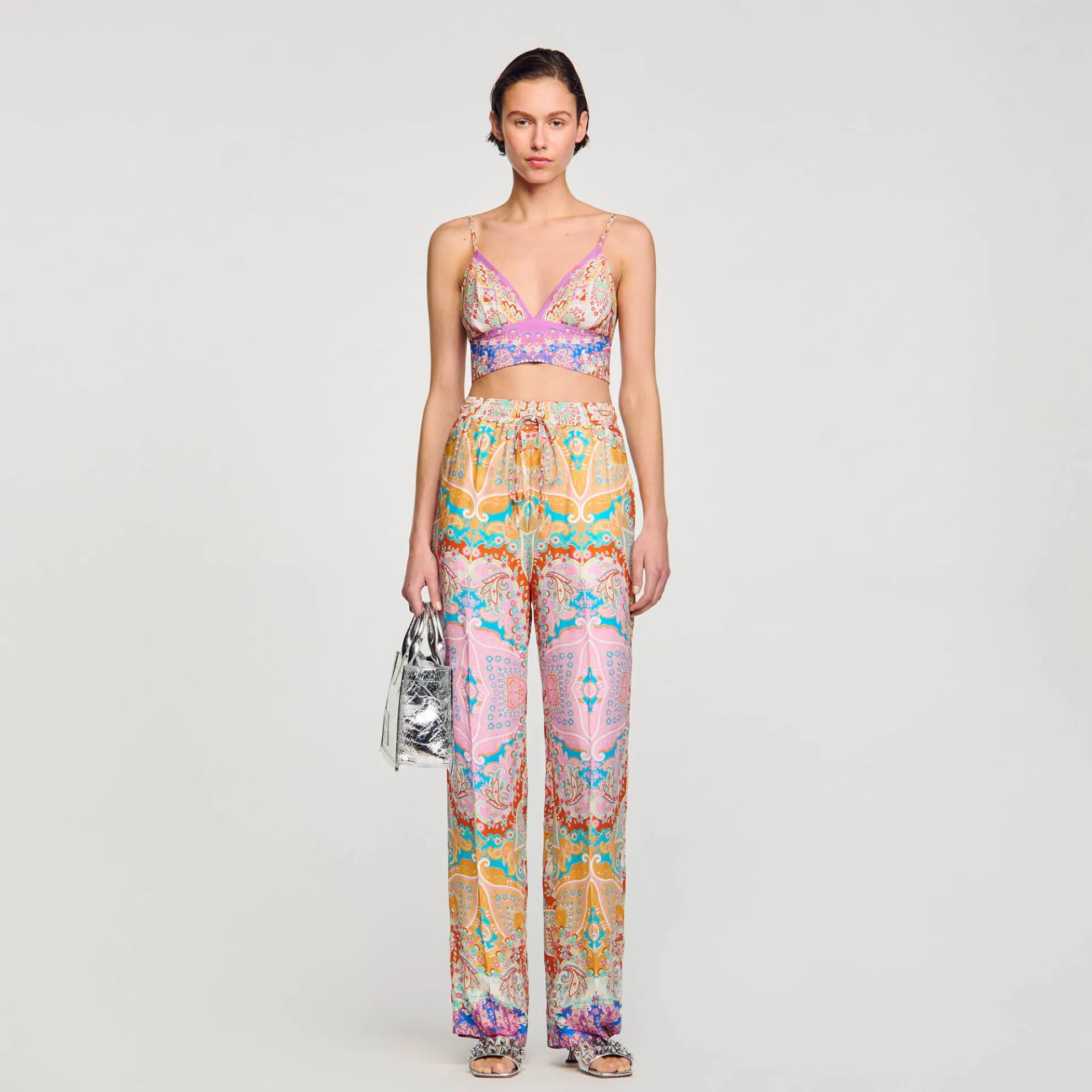 Pantalon Soepelvallend Met Print