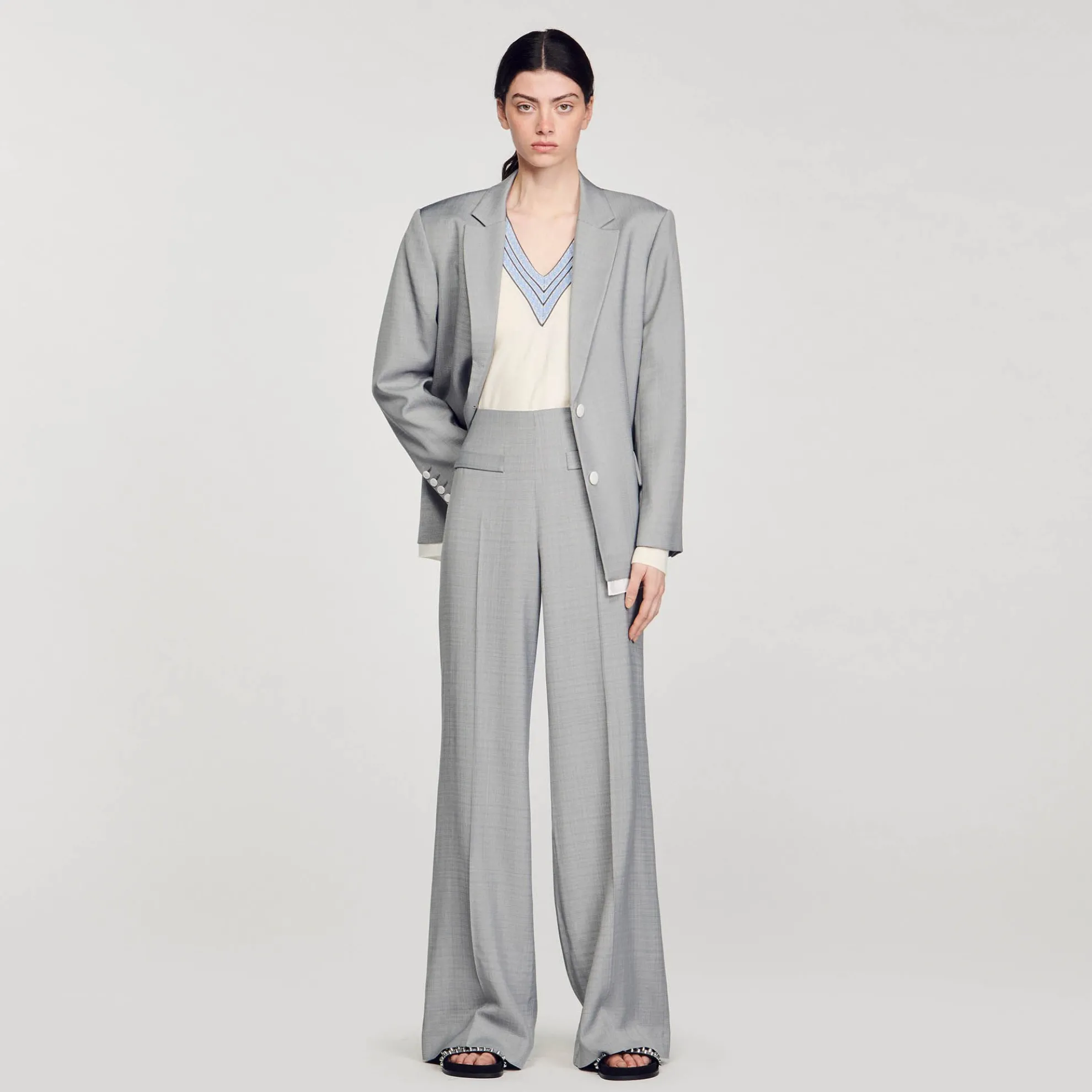 Pantalon Uitlopend Met Hoge Taille