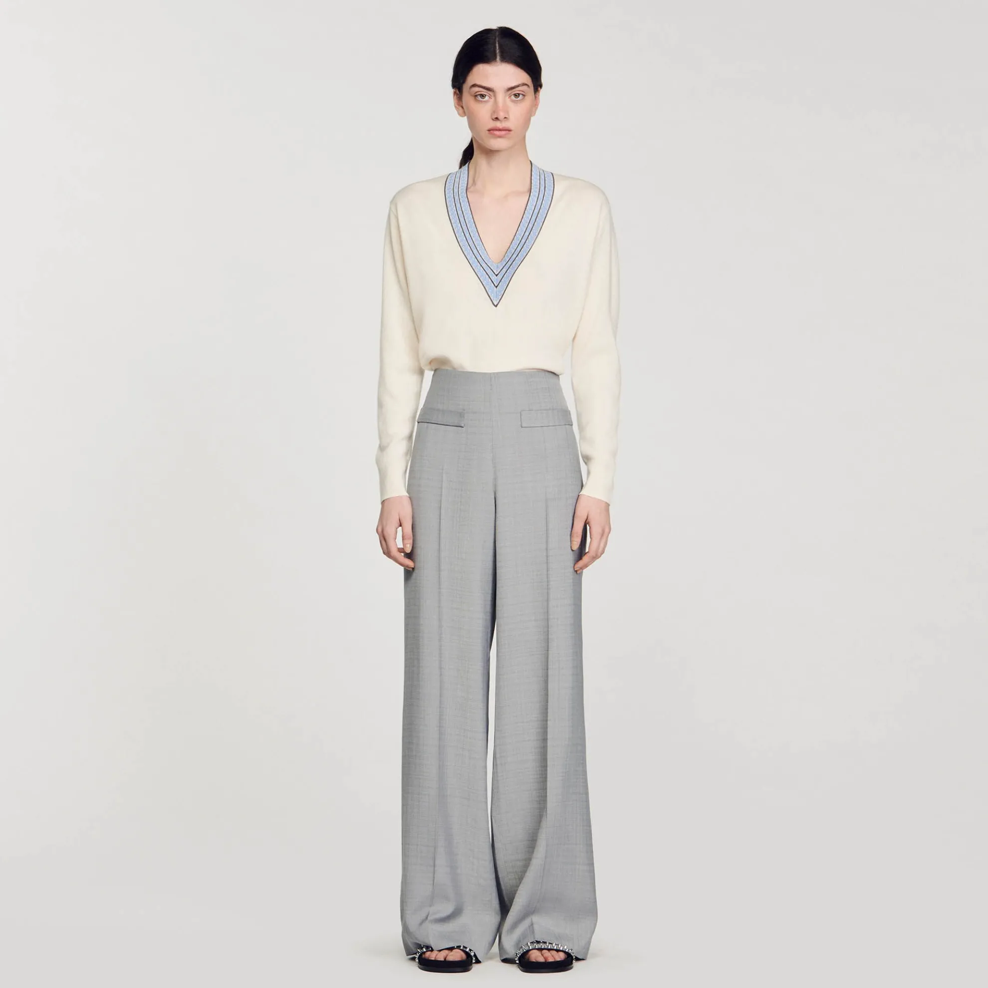 Pantalon Uitlopend Met Hoge Taille