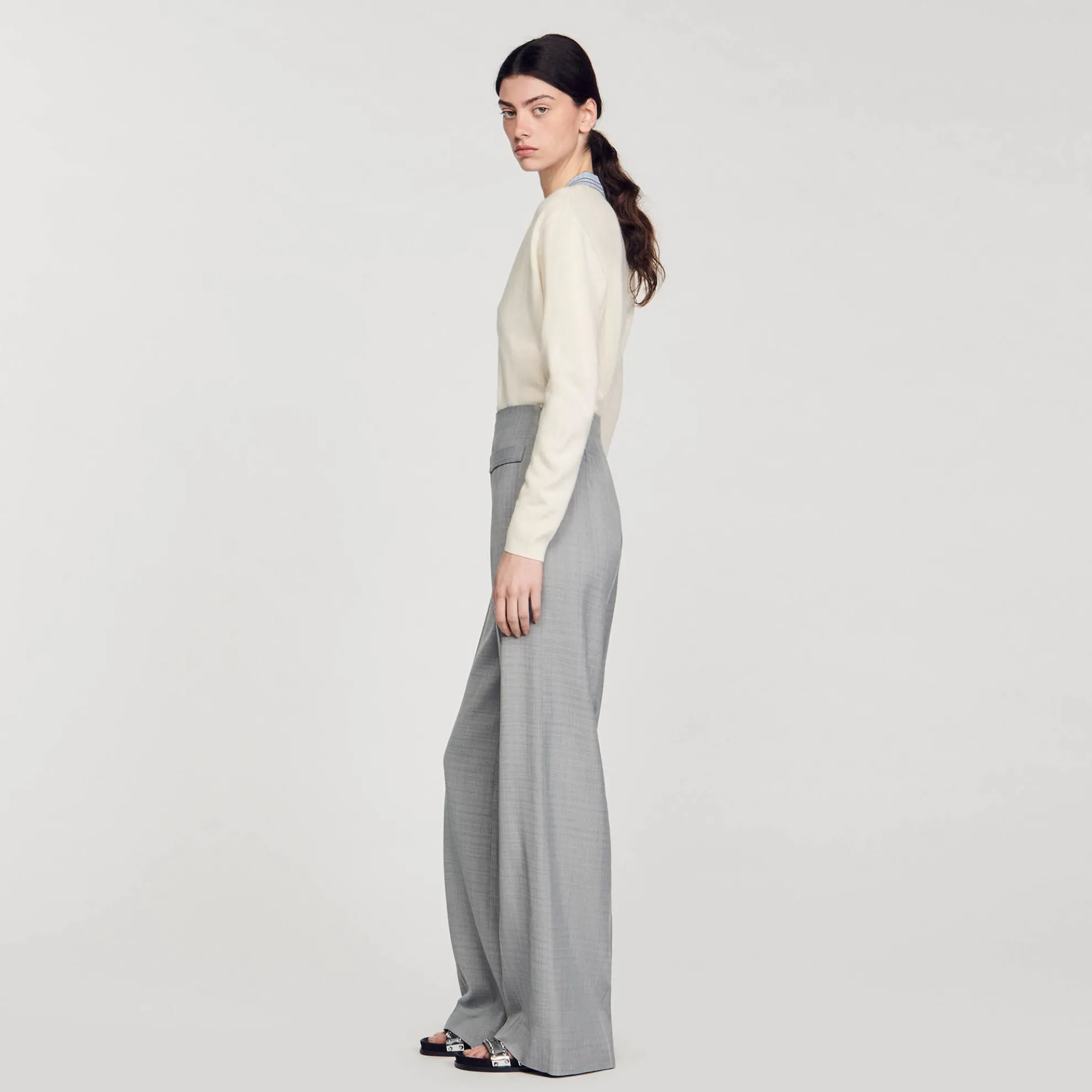 Pantalon Uitlopend Met Hoge Taille