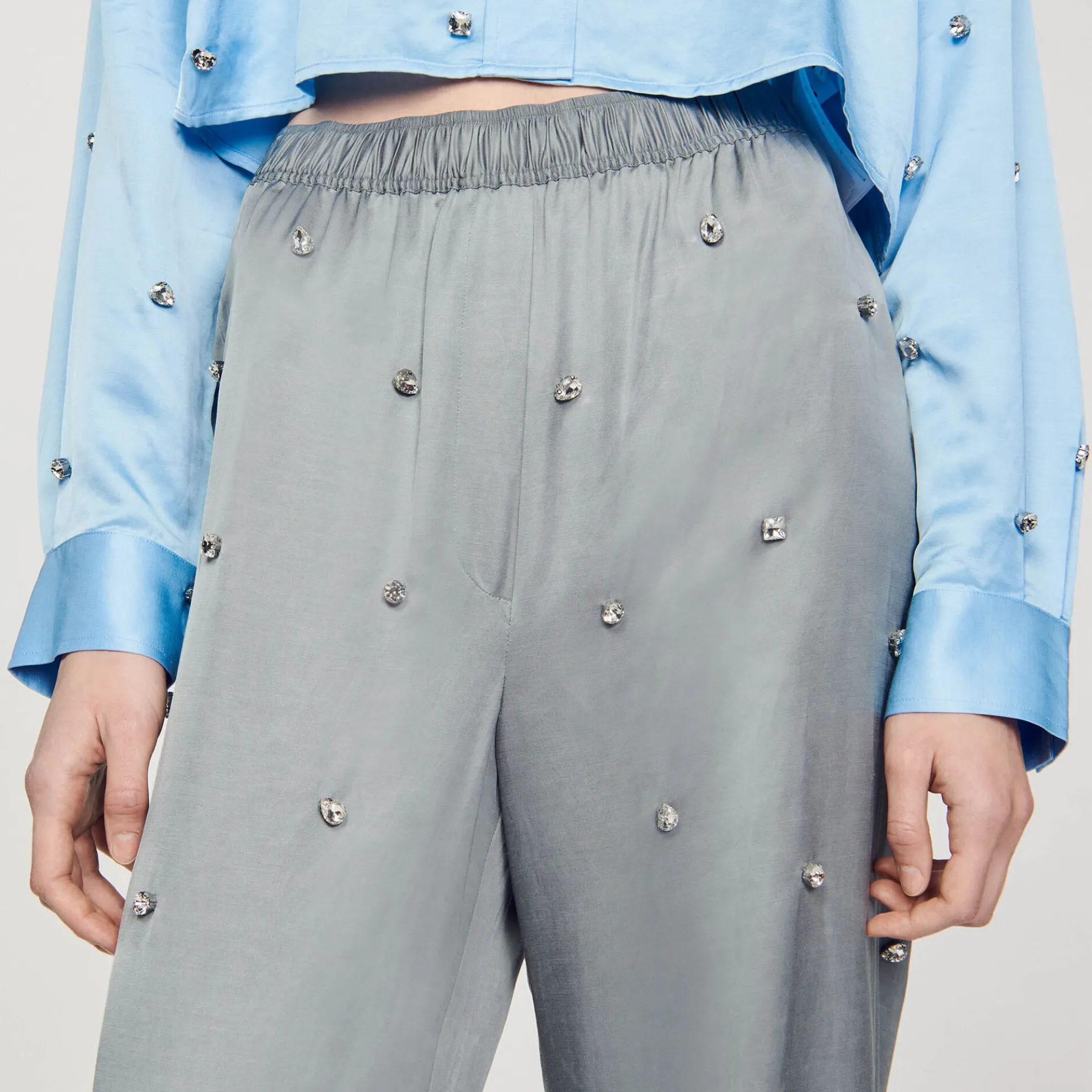 Pantalon Van Linnen Met Stras