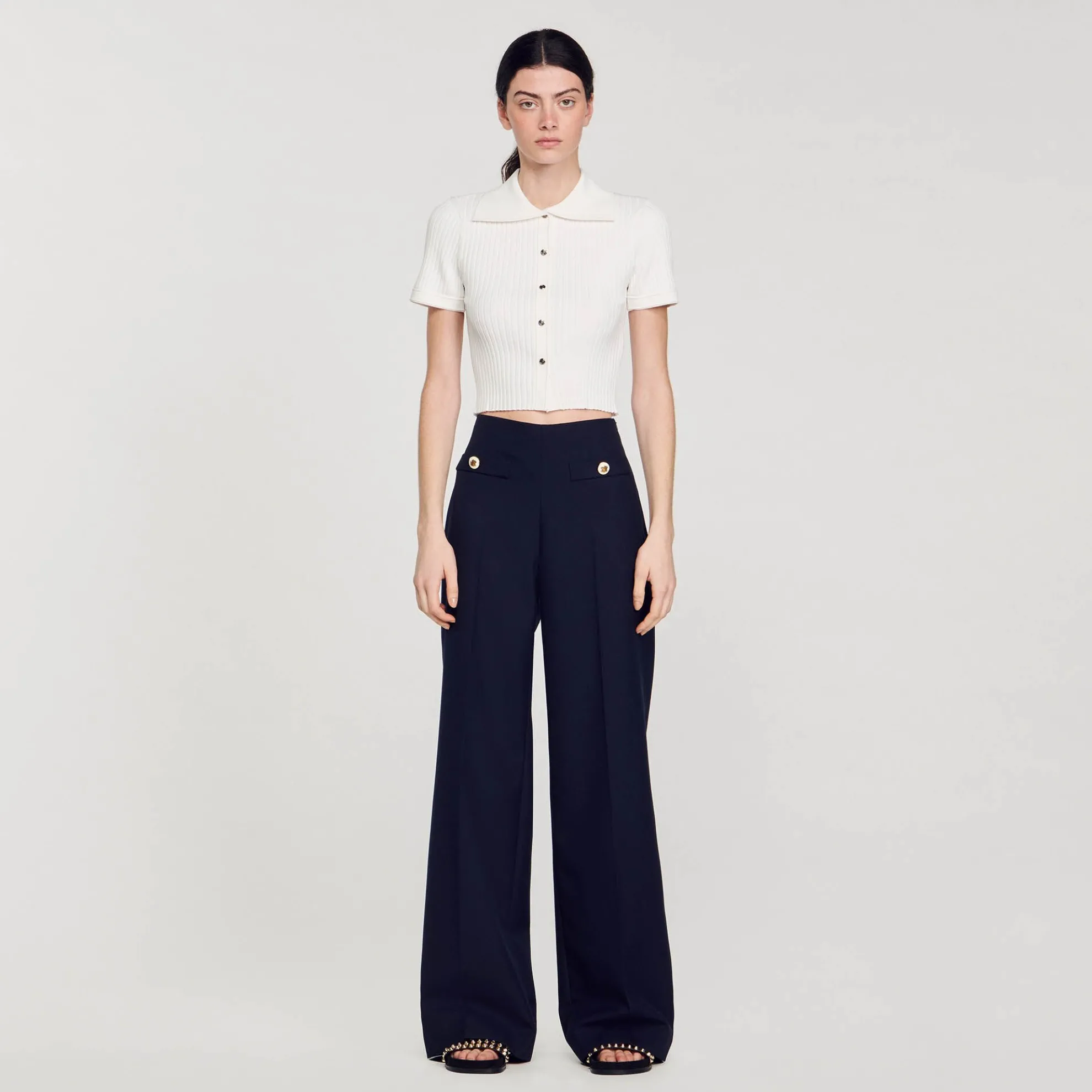 Ribgebreide Trui Met Schipperskraag