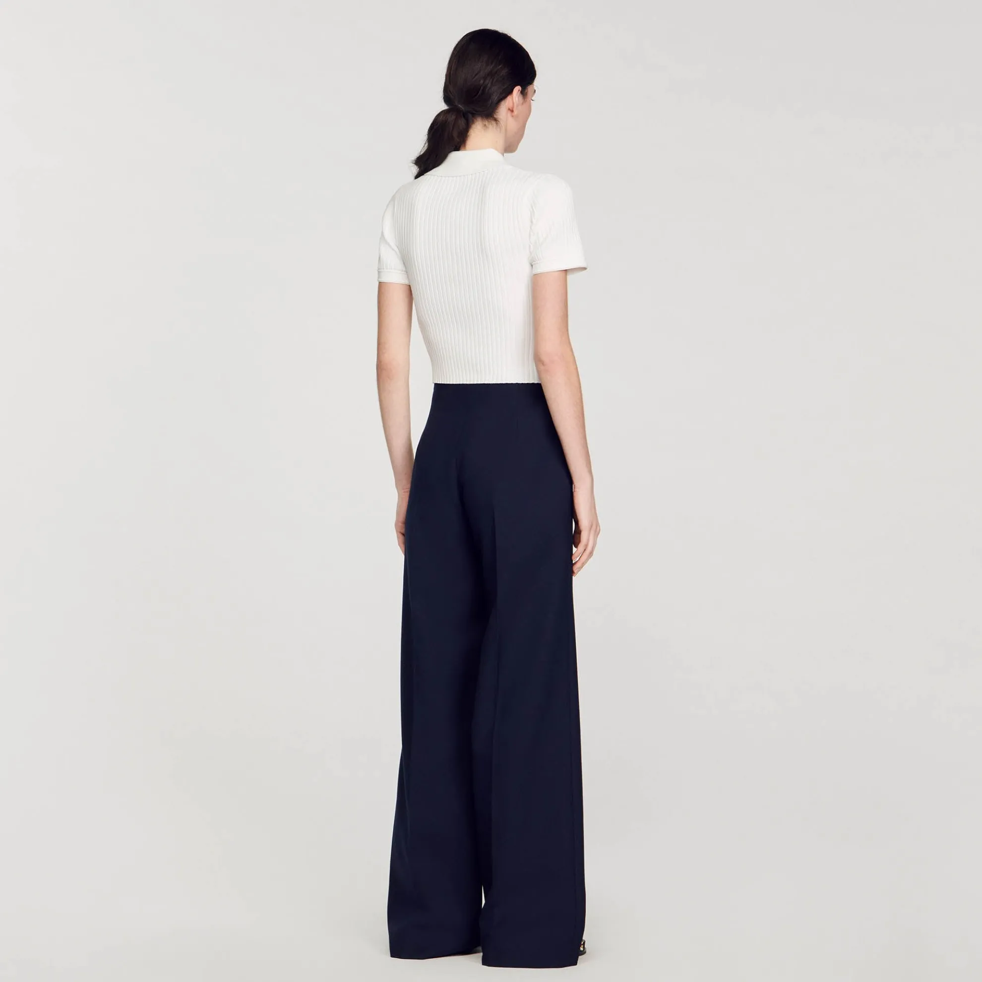 Ribgebreide Trui Met Schipperskraag