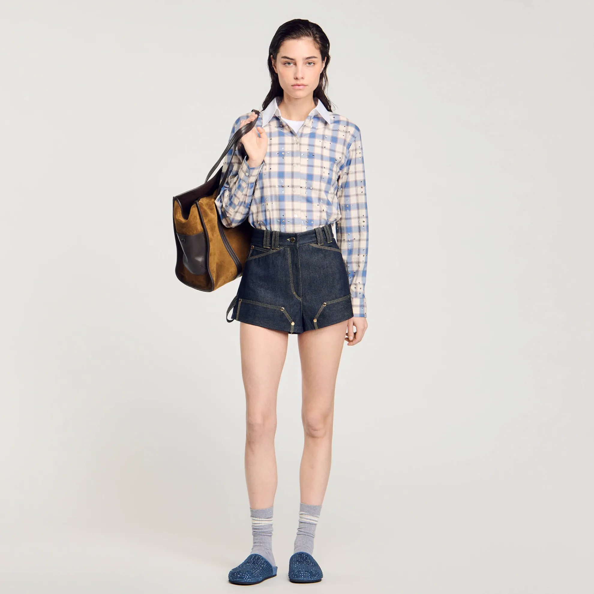 Shopper Tas Suède Leer