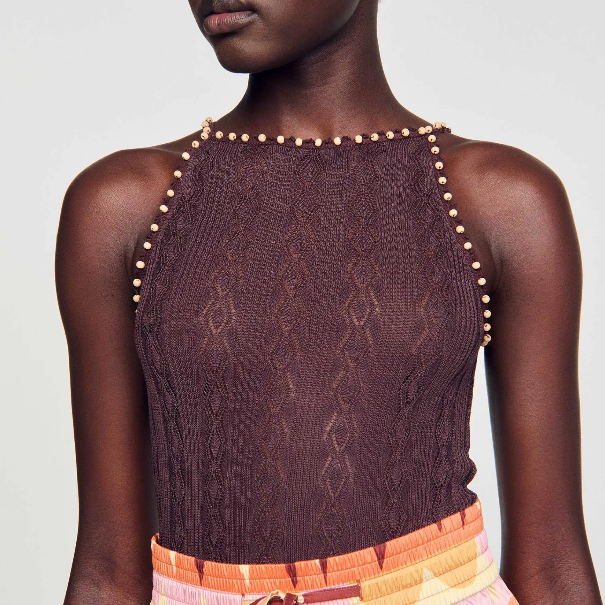 Singlet Gebreid Met Parels