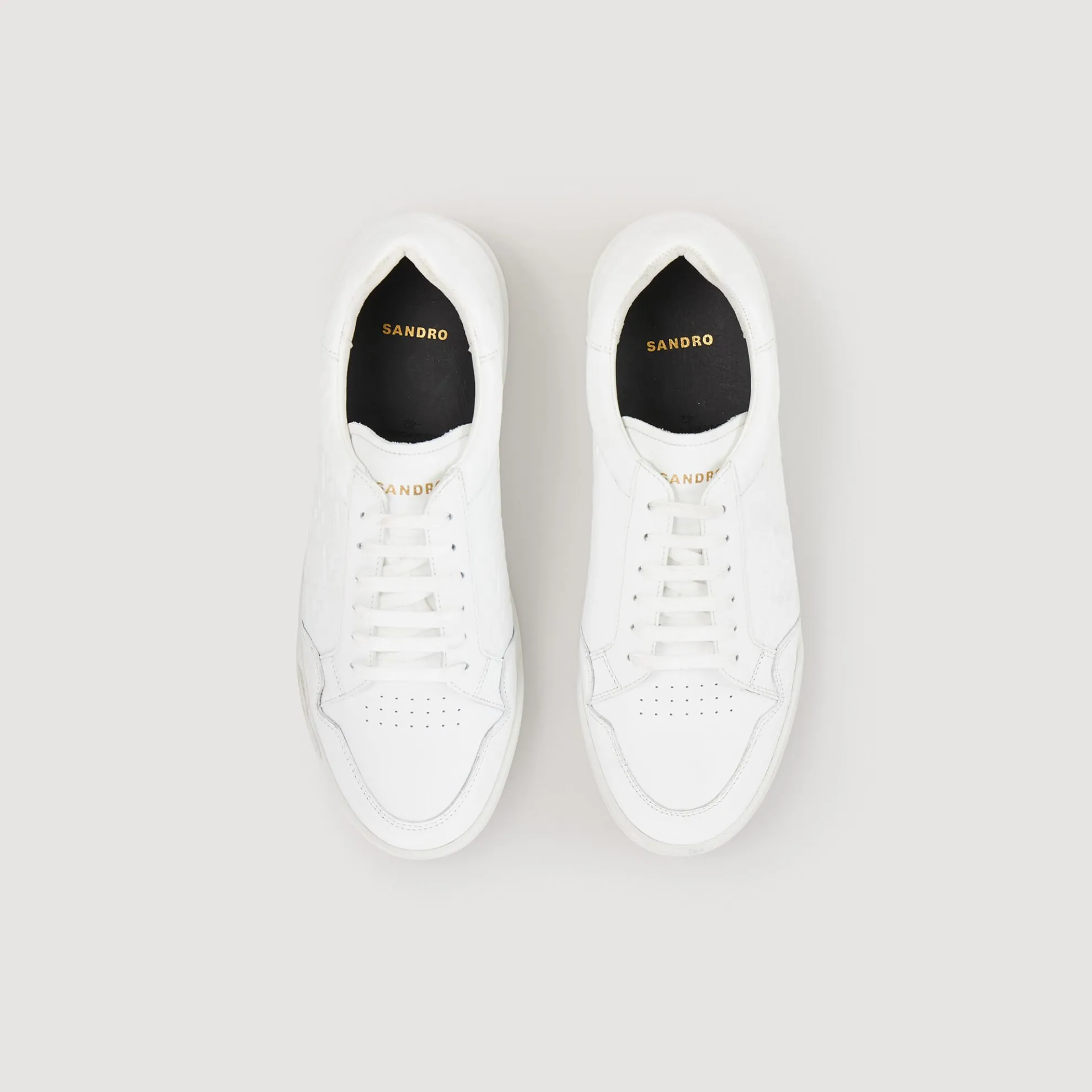 Sneakers Van Reliëfleer Met Square Cross