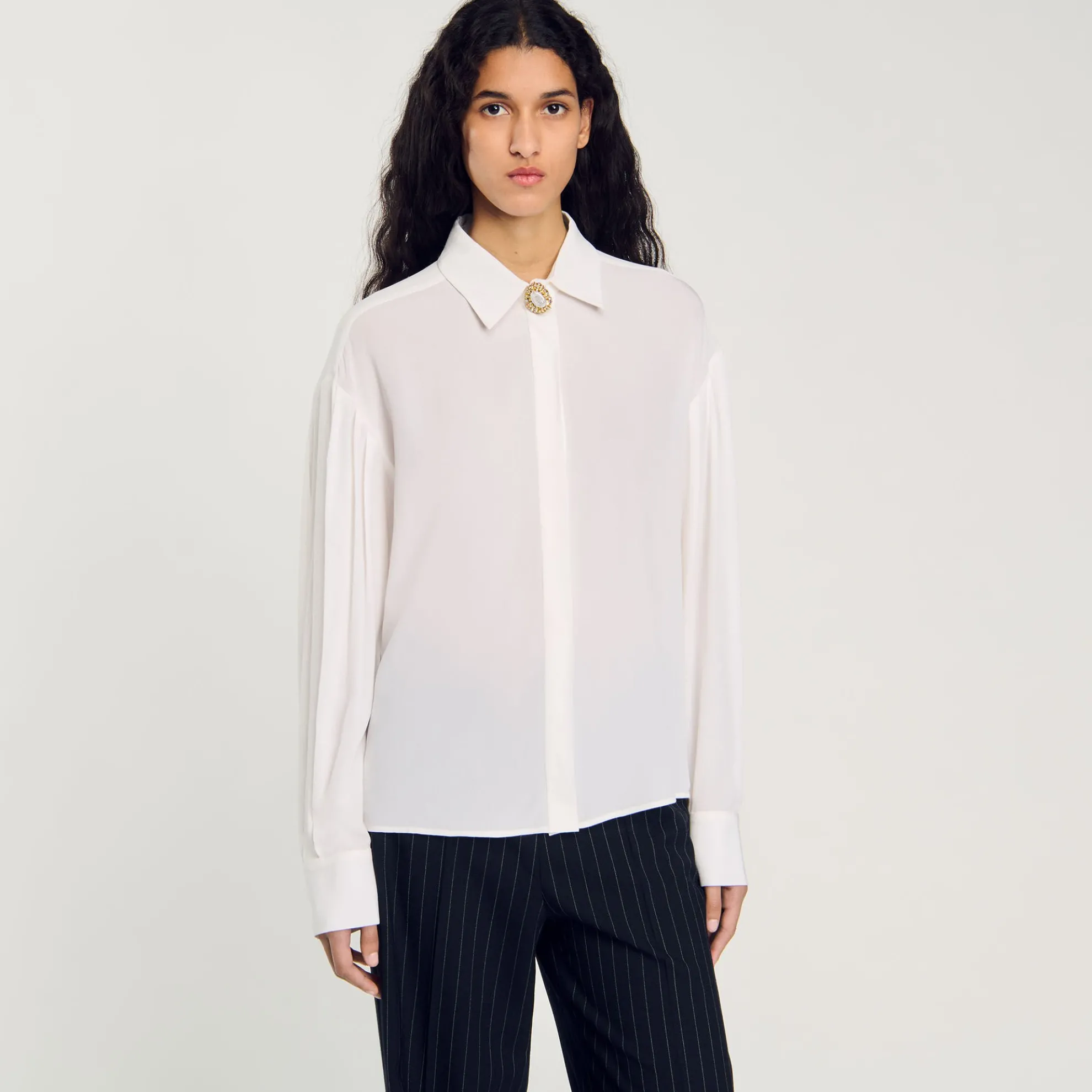 Soepele Overhemdblouse Zijde