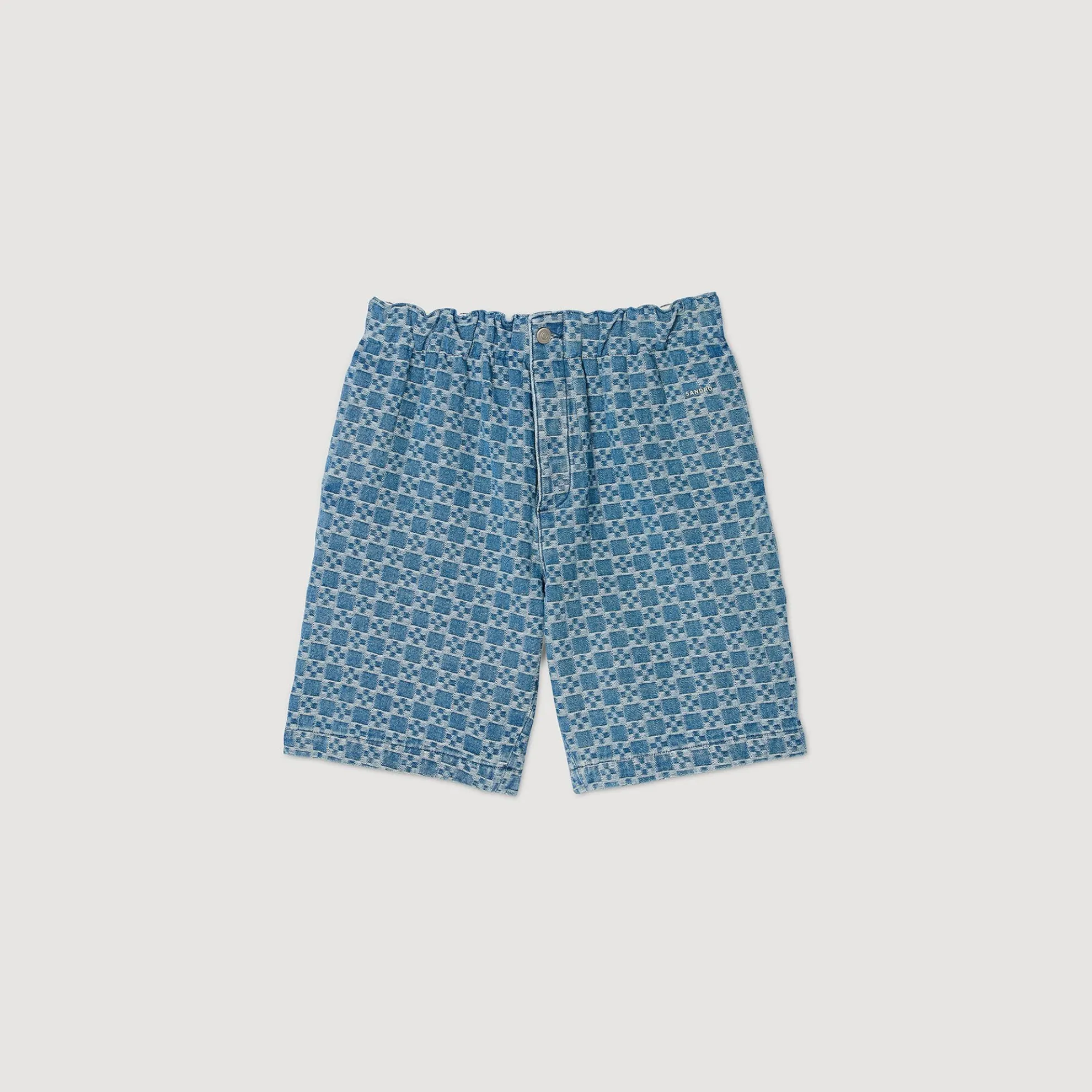 Square Cross Denim Bermuda Short