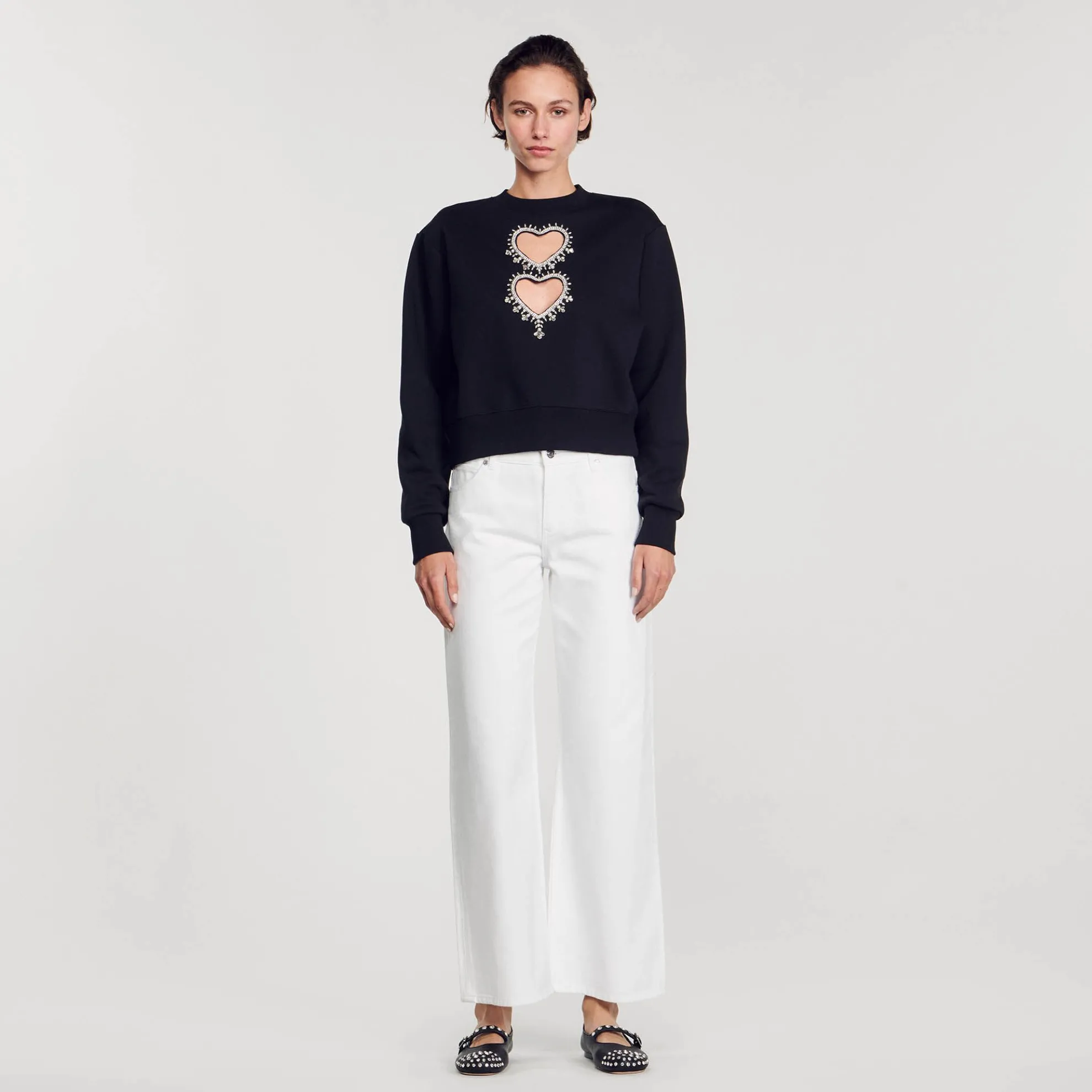 Sweatshirt Hartjes Met Stras