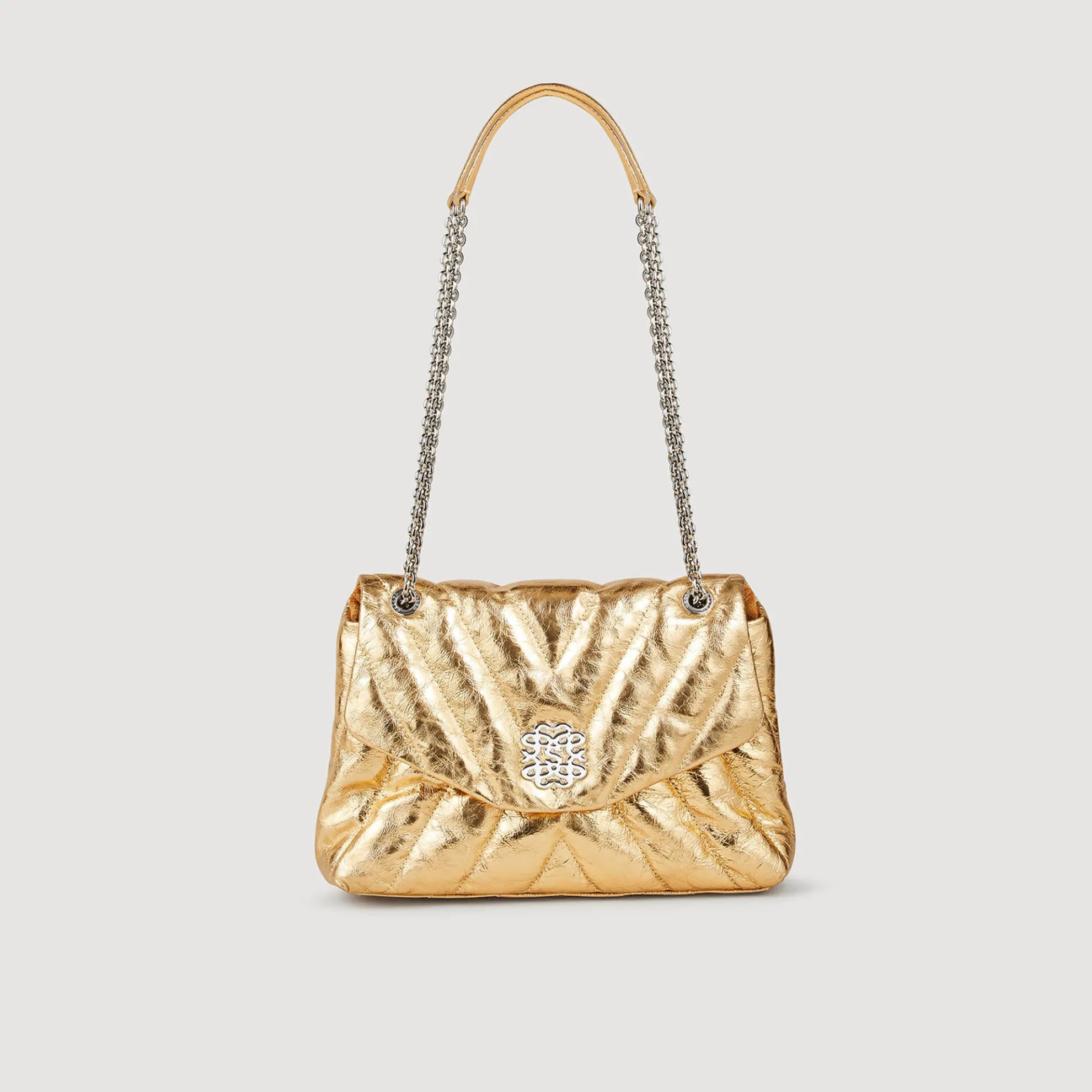 Tas Leer Metallic Doorgestikt