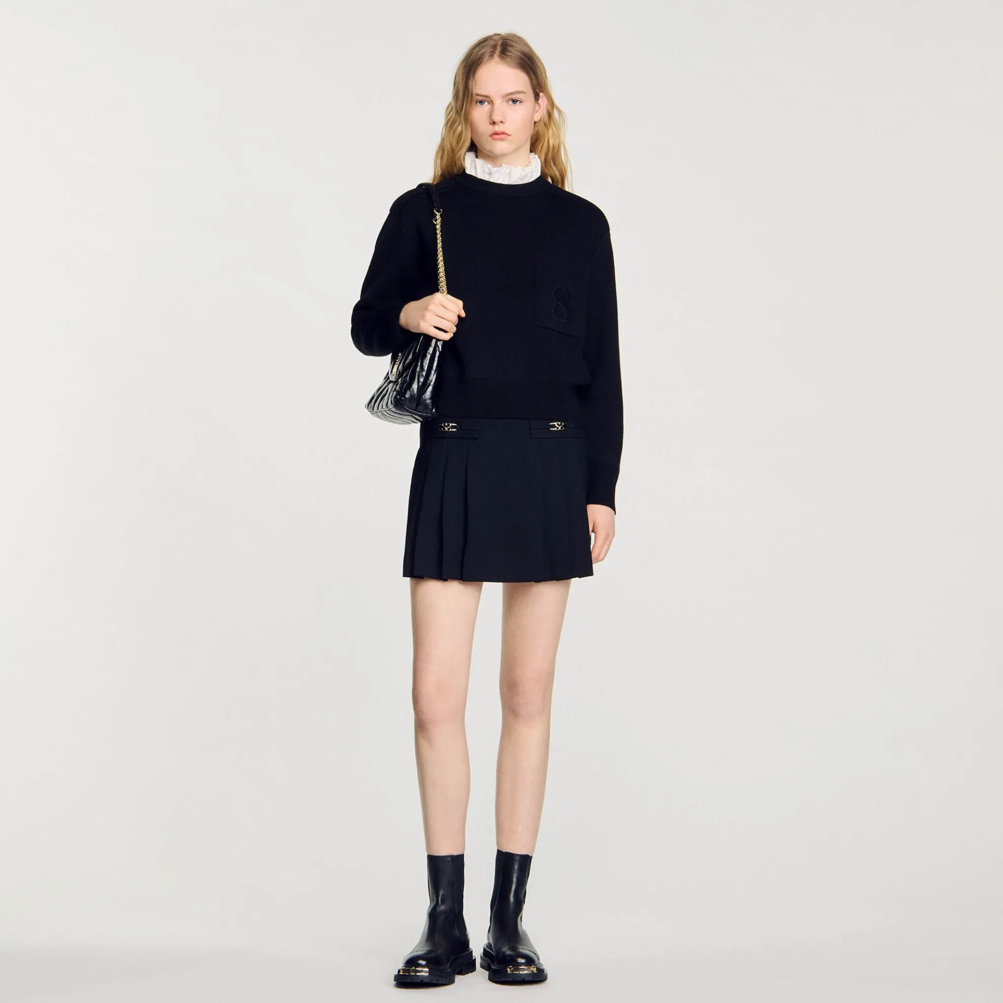 Tricot Trui Met Opstaande Kraag