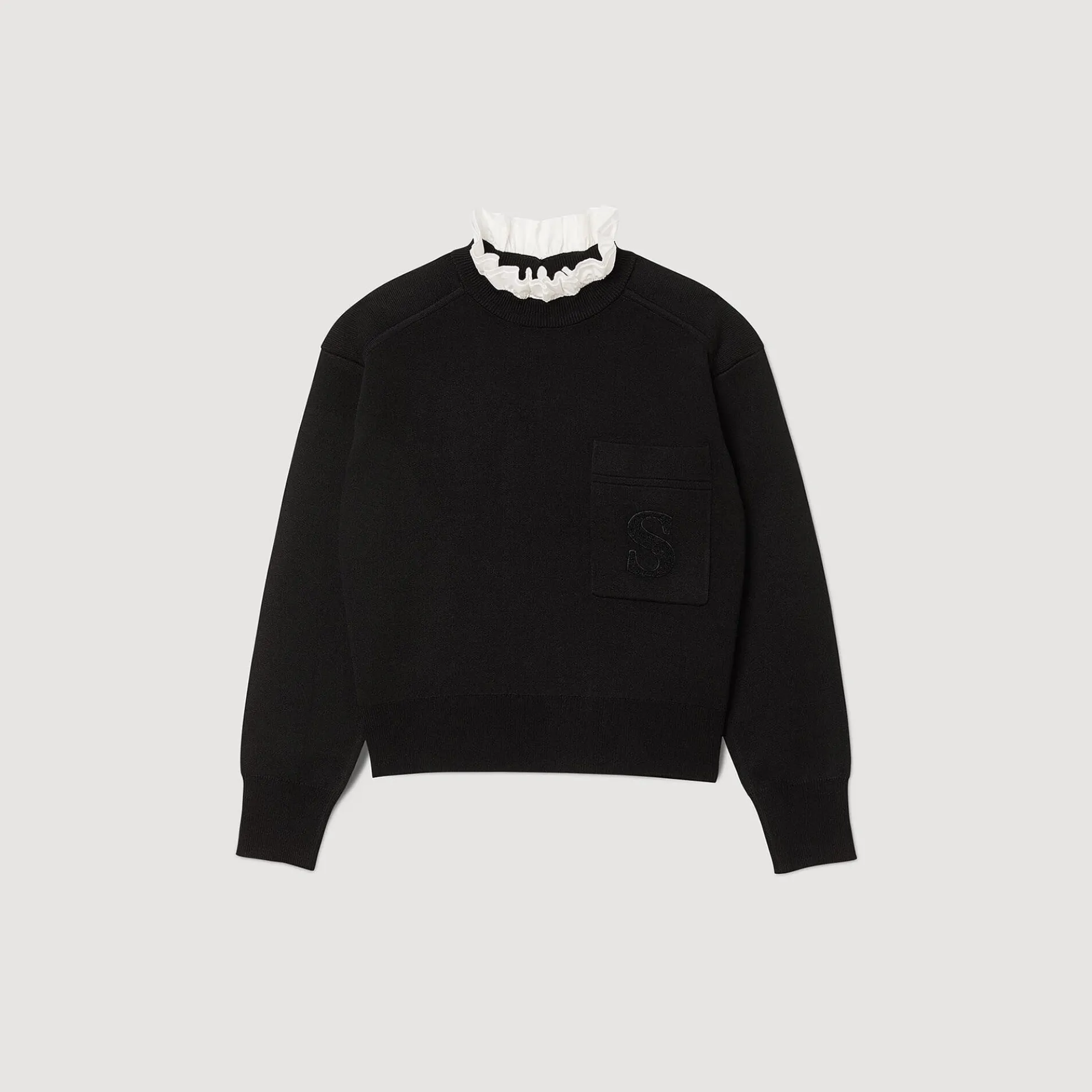 Tricot Trui Met Opstaande Kraag