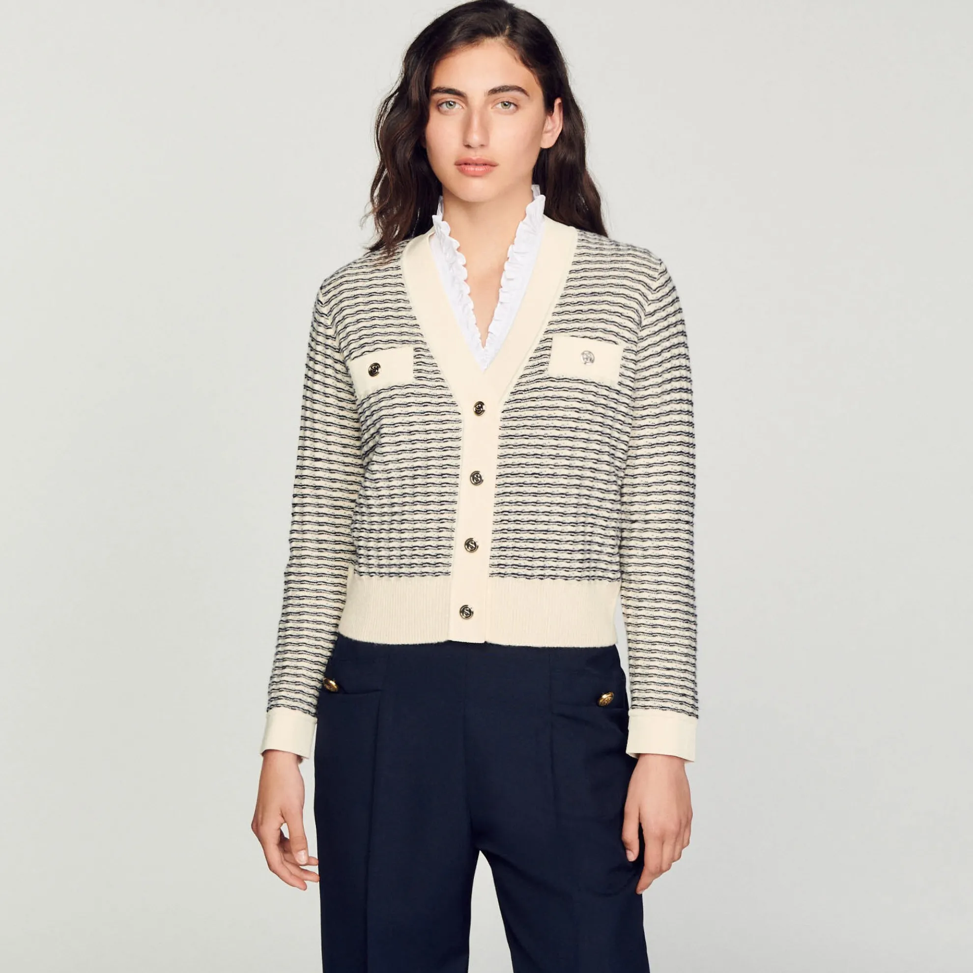 Tricot Vest Met Strepen