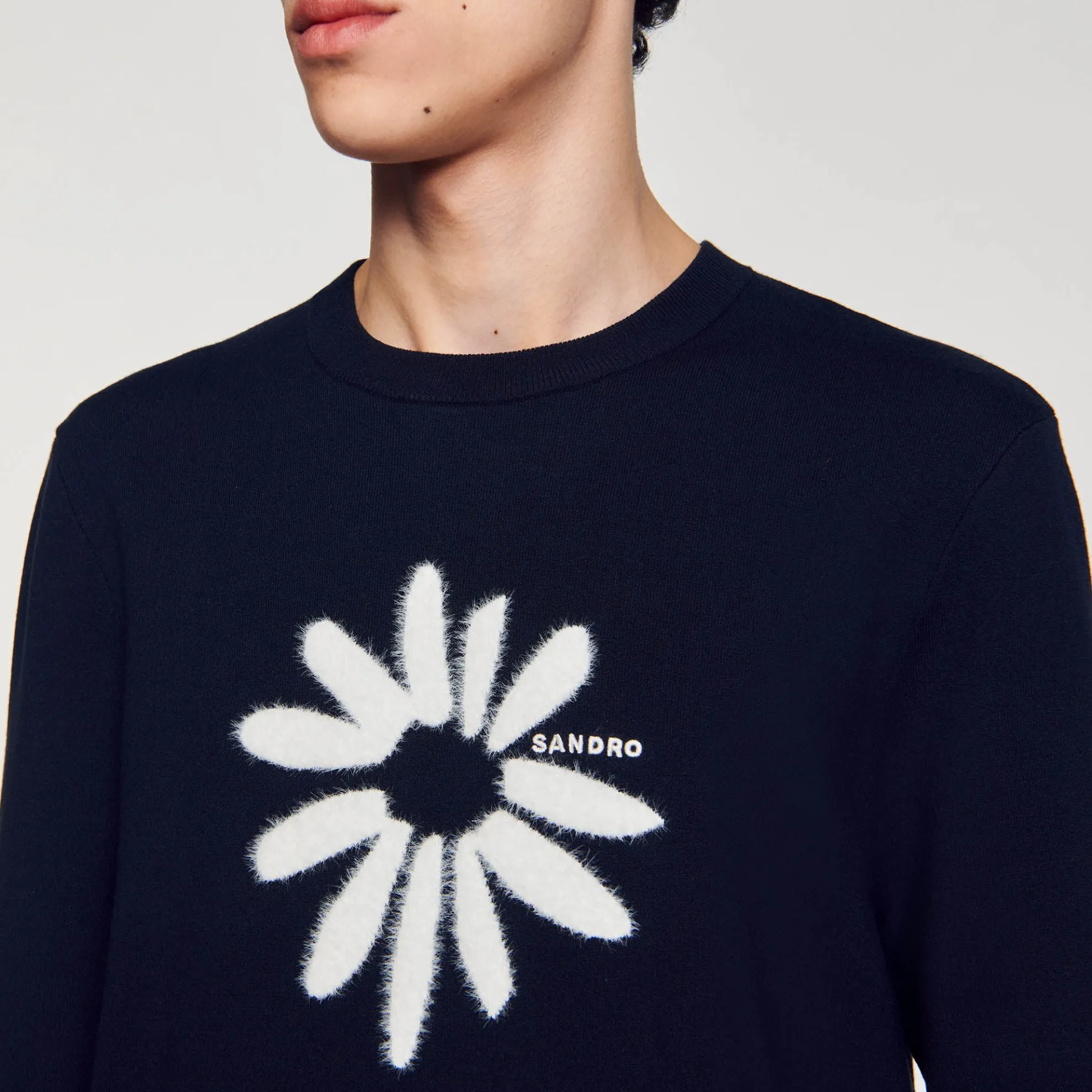 Trui Jacquard Met Bloemmotief