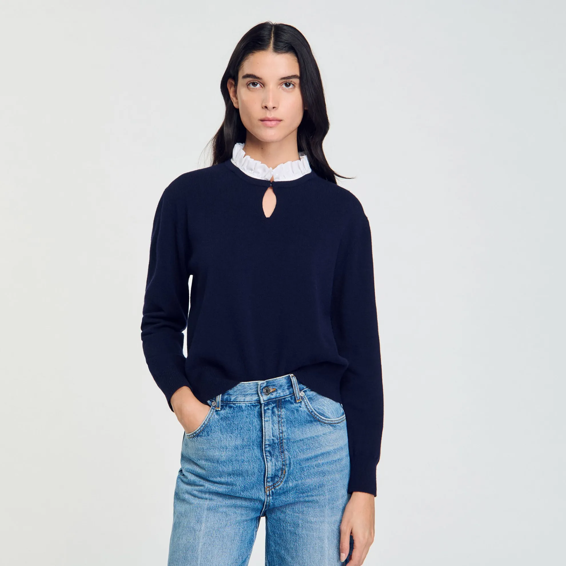 Trui Van Wol En Kasjmier Met Volants