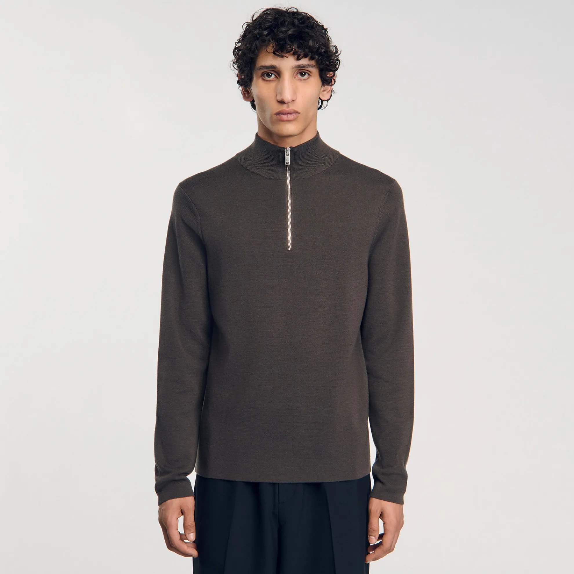 Trui Wol Met Ritskraag