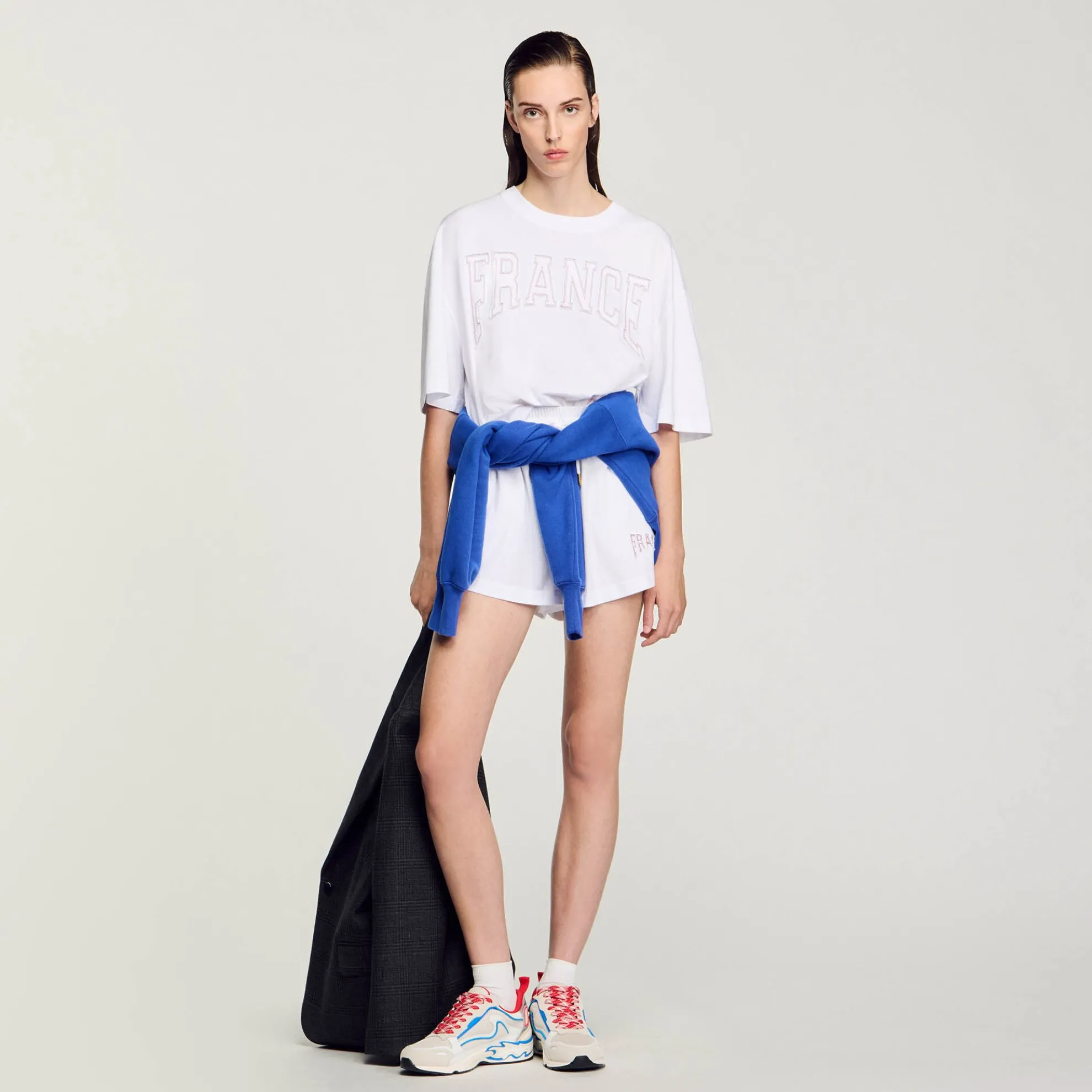 T-shirt Kort Geborduurd France