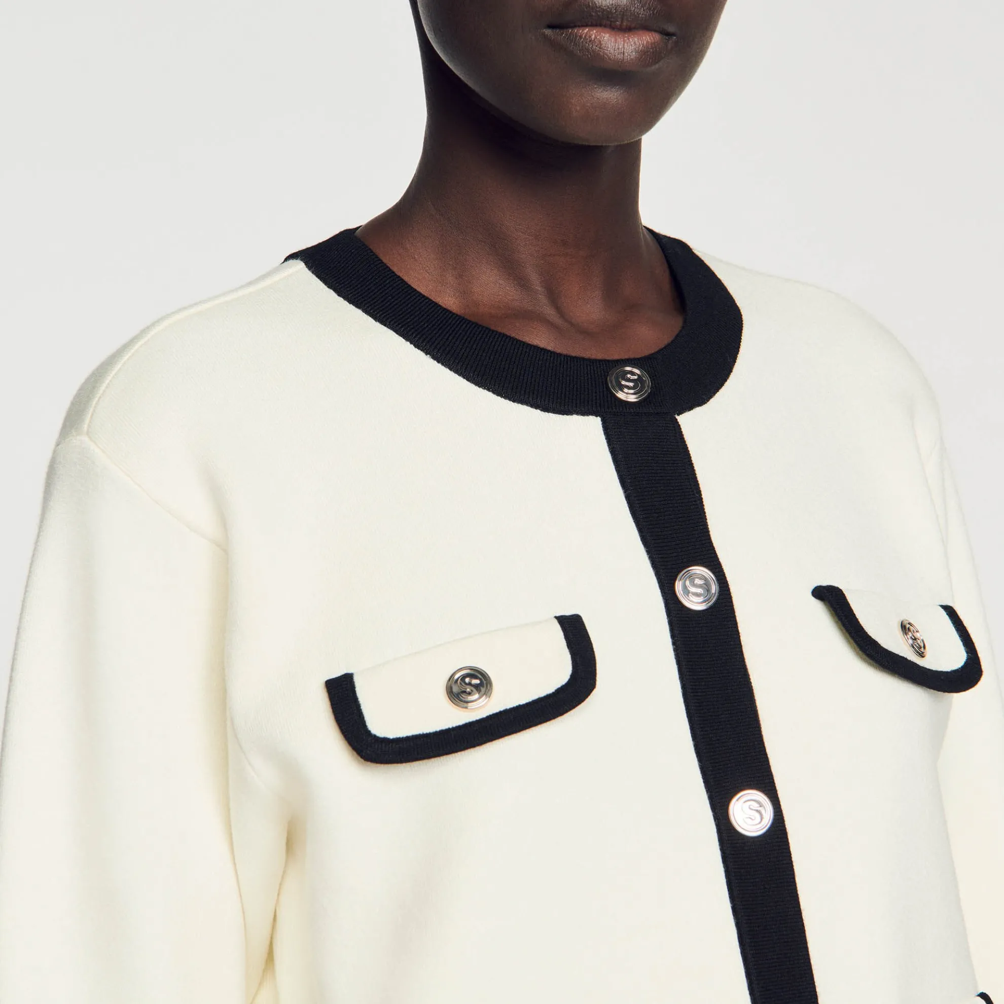 Tweekleurig Vest Met Knopen